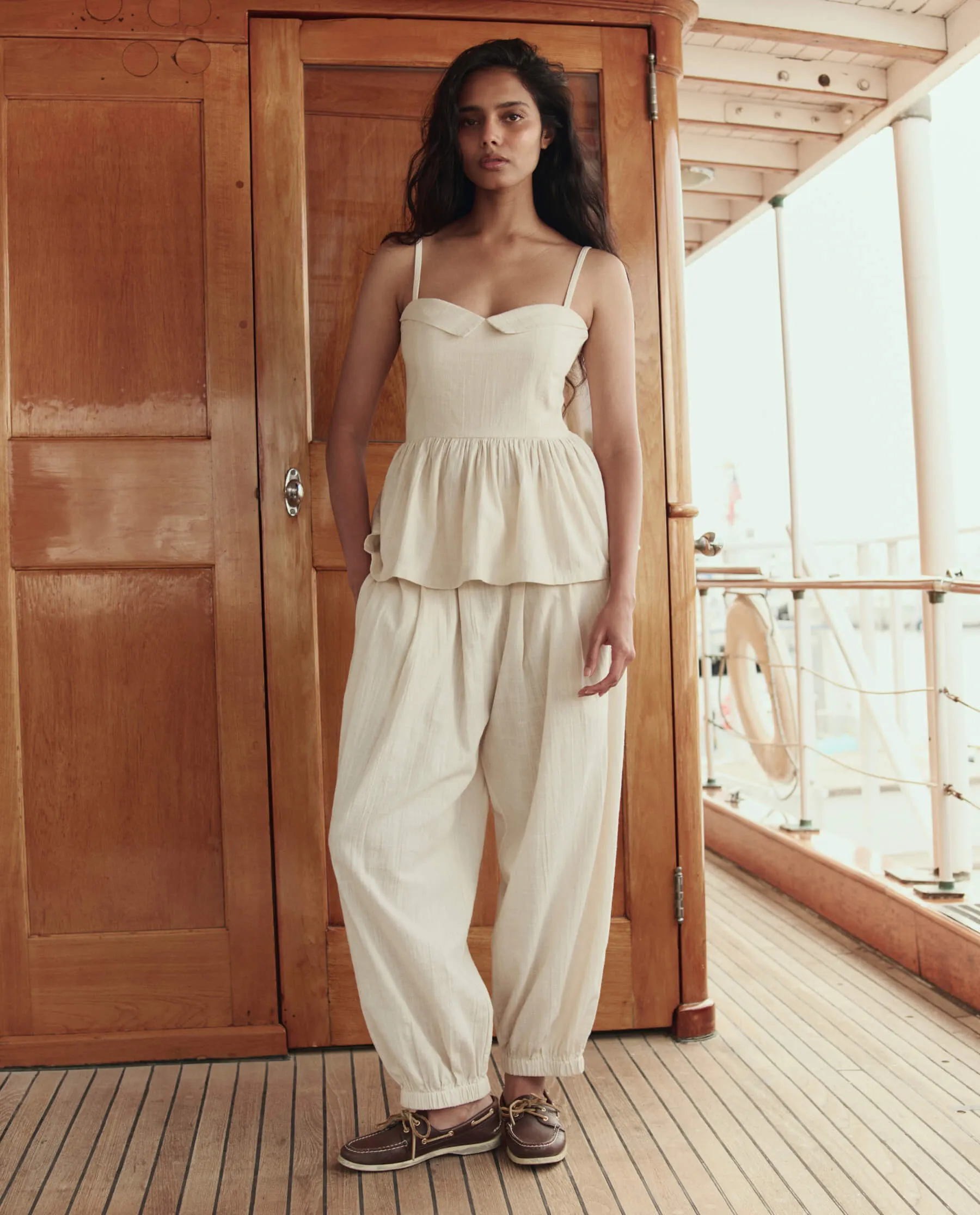 The Textured Verse Top. -- Natural sold by THE GREAT. product image thumbnail 4