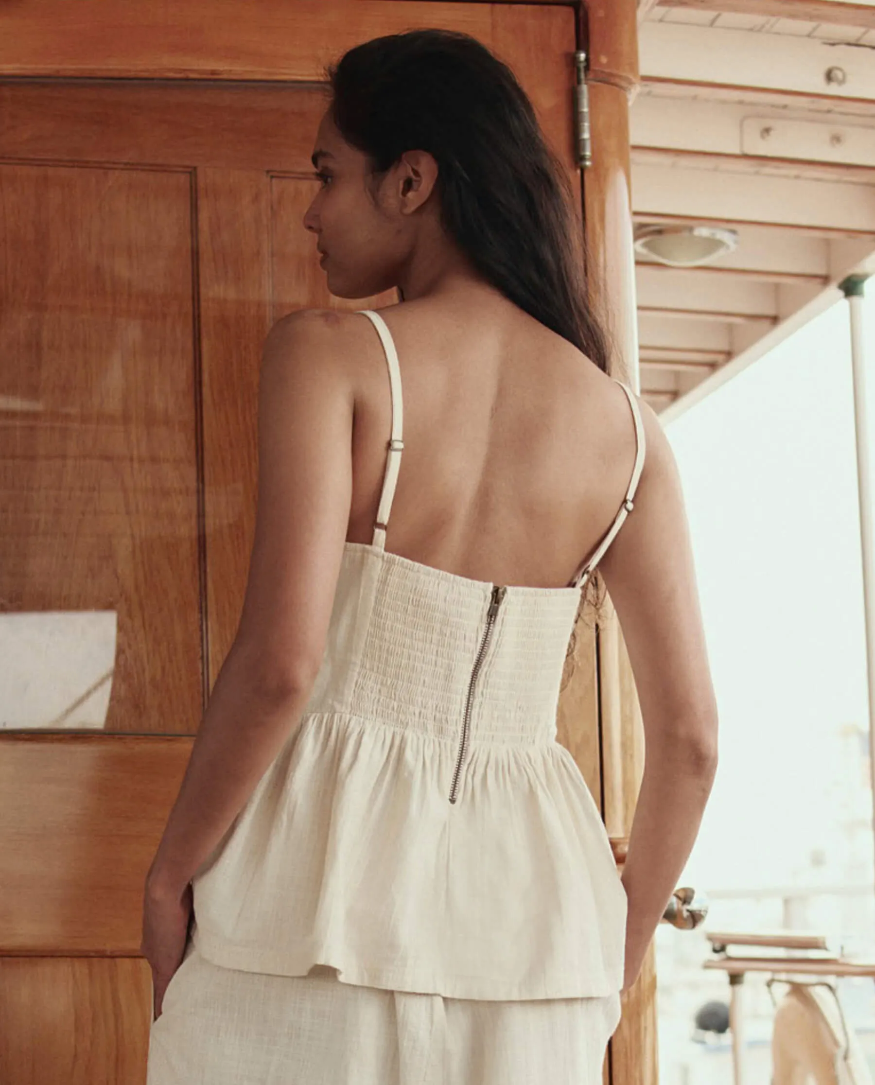 The Textured Verse Top. -- Natural sold by THE GREAT. product image thumbnail 3