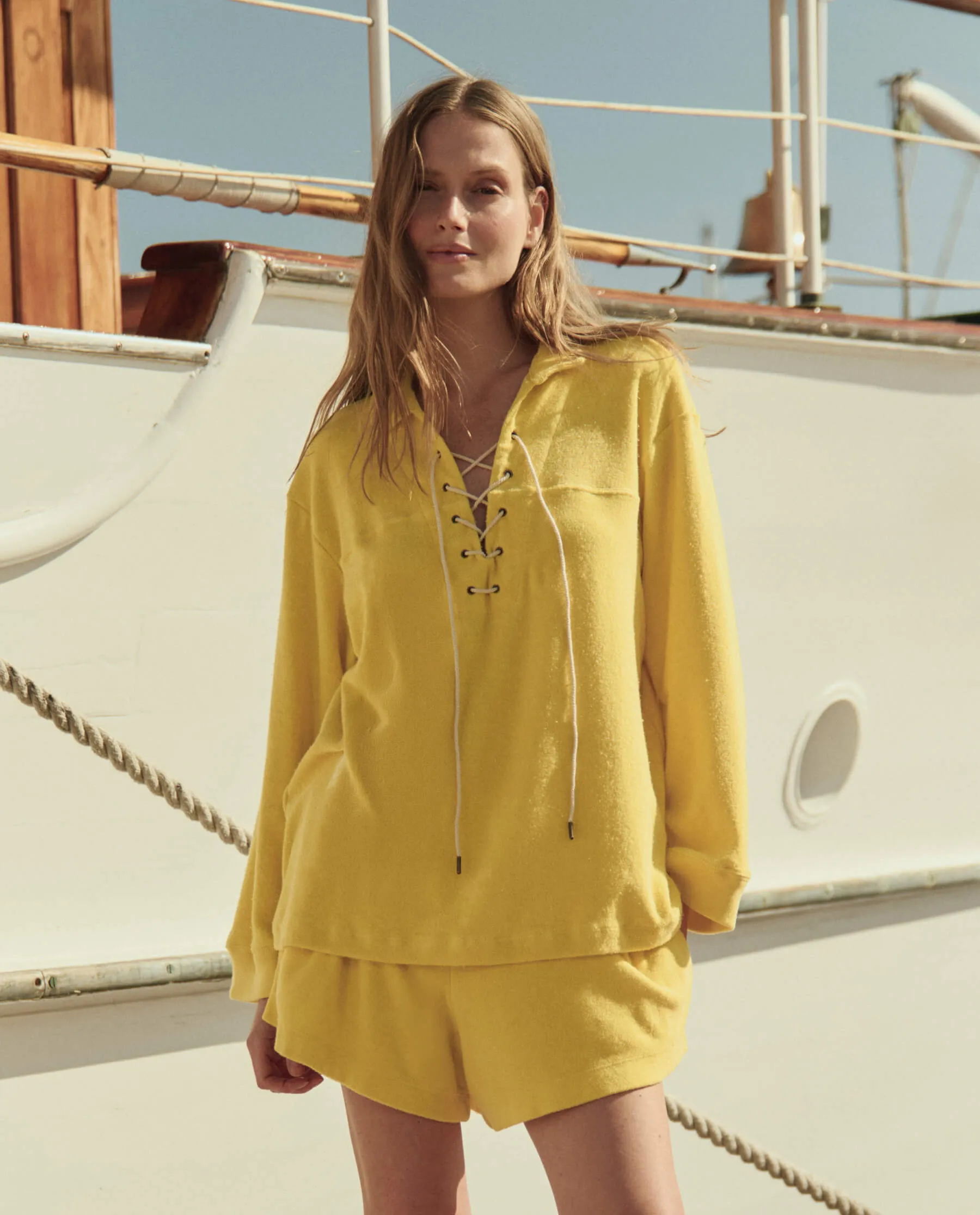 The Micro Terry Lace Up Tunic. -- Margarita sold by THE GREAT. product image thumbnail 2