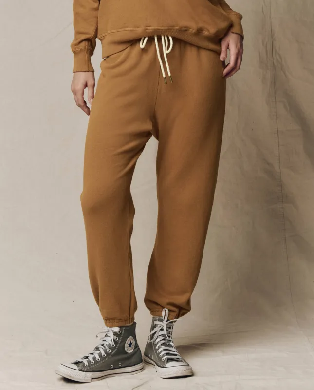 The Stadium Sweatpant. Solid -- Cork made by THE GREAT.