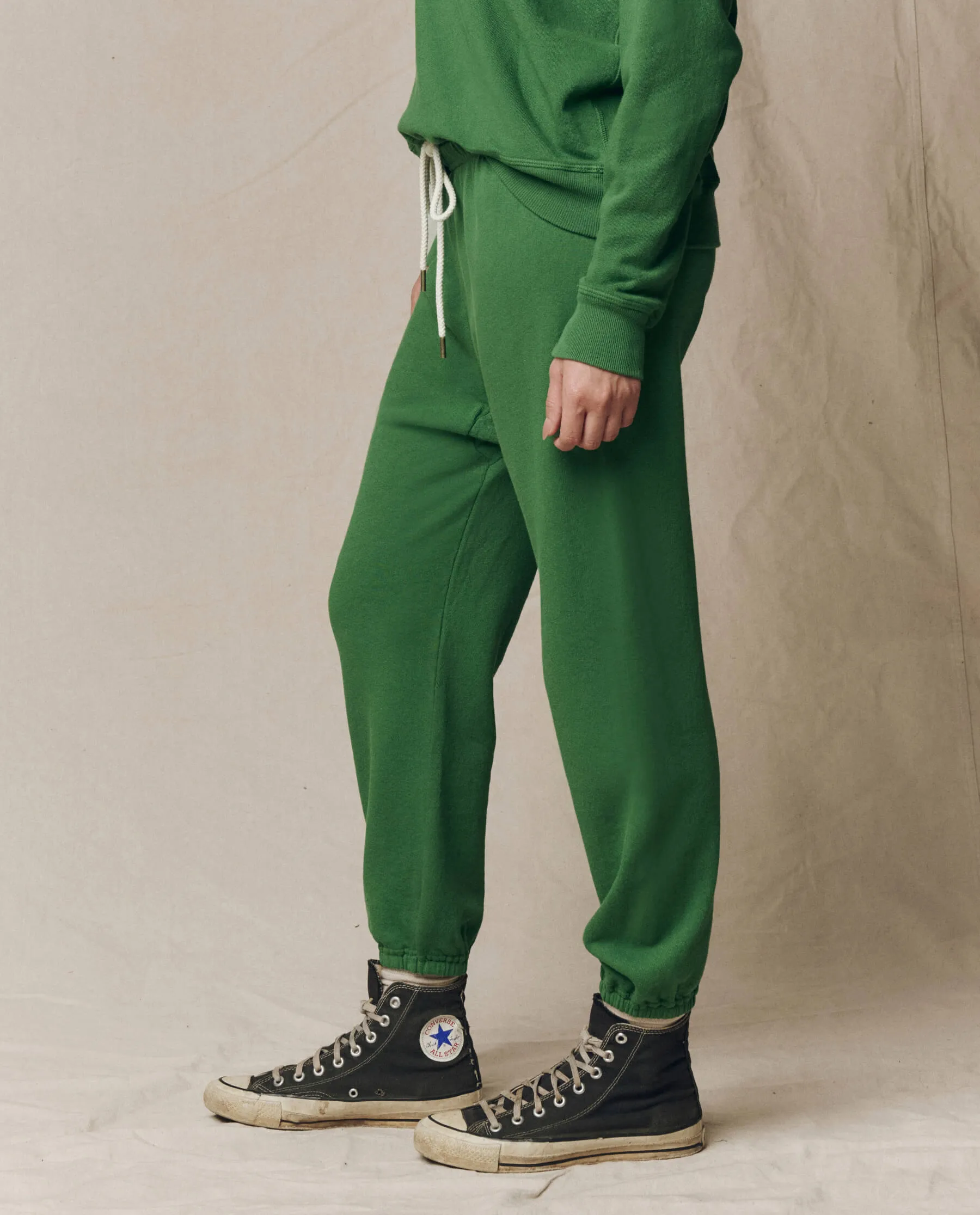 The Stadium Sweatpant. Solid -- Fennel sold by THE GREAT. product image thumbnail 2