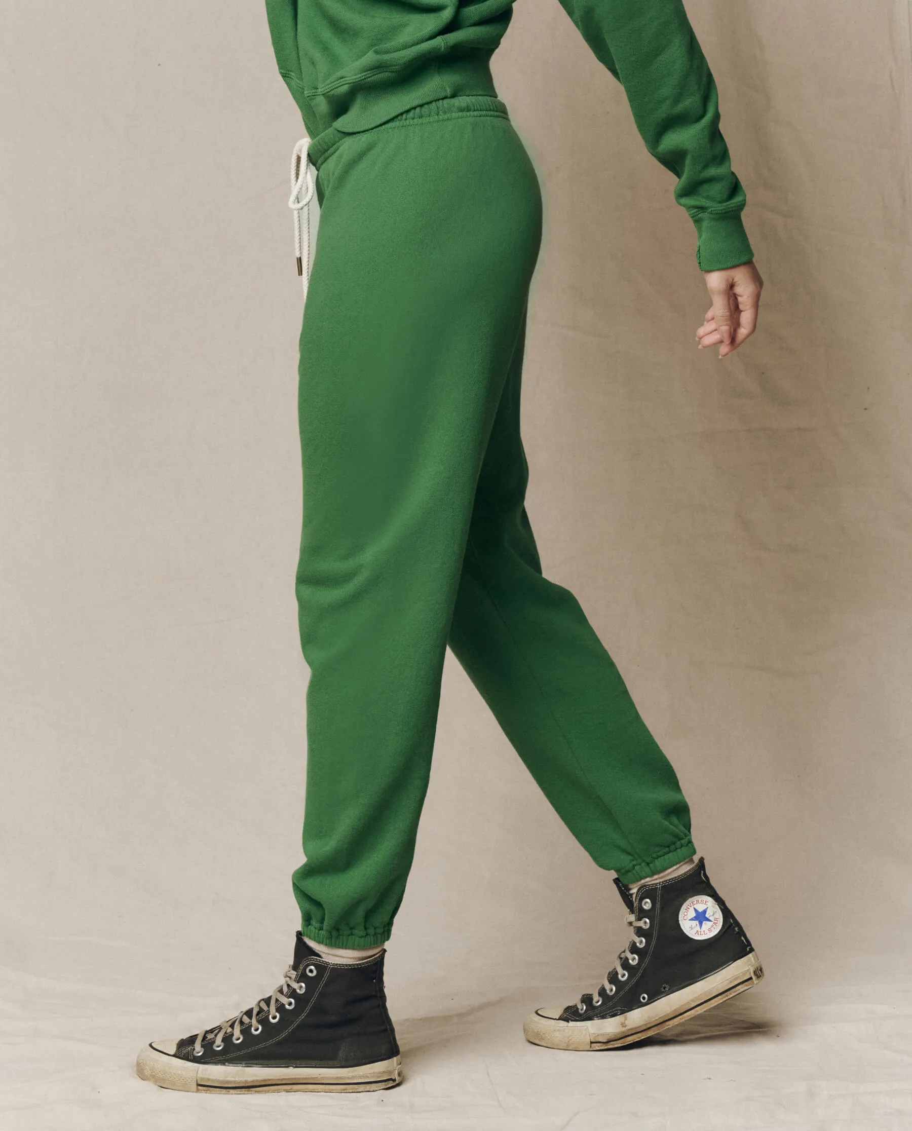 The Stadium Sweatpant. Solid -- Fennel sold by THE GREAT. product image thumbnail 3