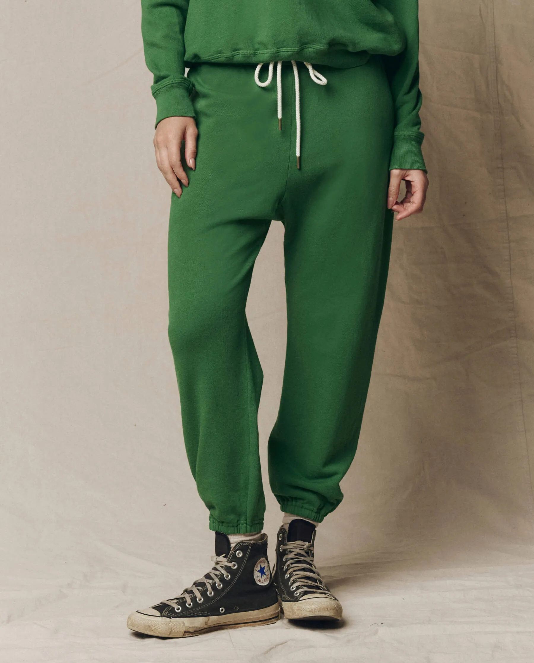 The Stadium Sweatpant. Solid -- Fennel sold by THE GREAT. product image thumbnail 5