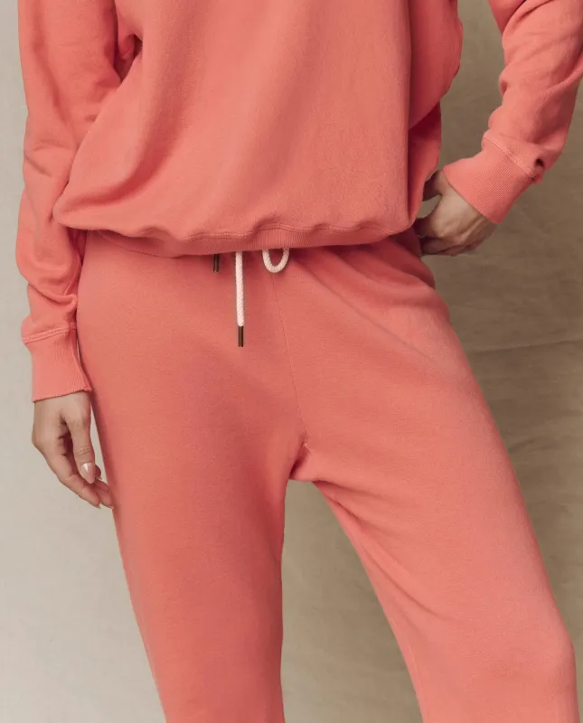 The Stadium Sweatpant. Solid -- Guava made by THE GREAT.