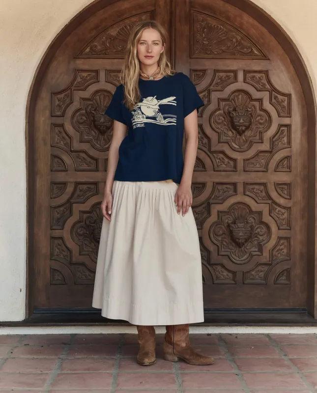 The Boxy Crew w/ Everglade Graphic. -- True Navy made by THE GREAT.