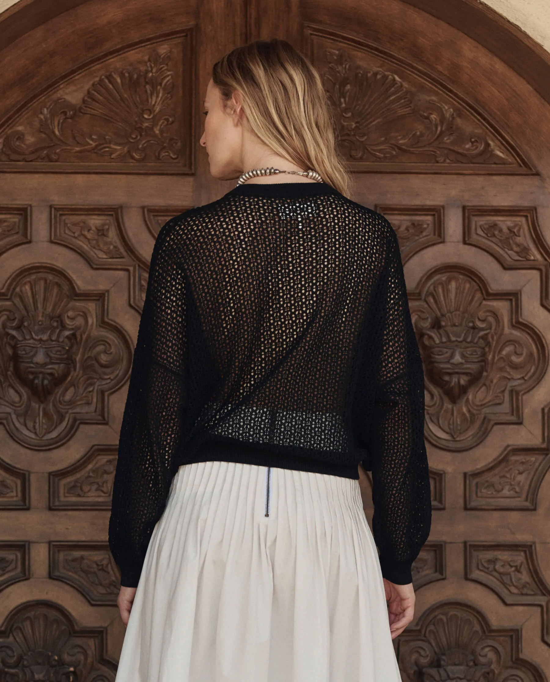 The Crochet Pullover. -- Black sold by THE GREAT. product image thumbnail 5