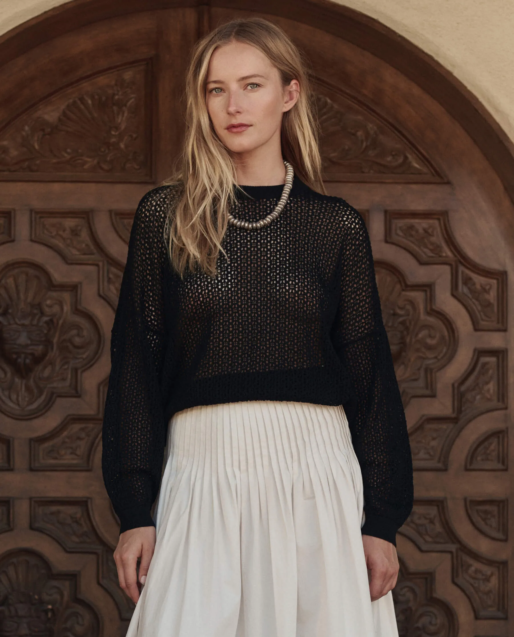 The Crochet Pullover. -- Black sold by THE GREAT. product image thumbnail 3