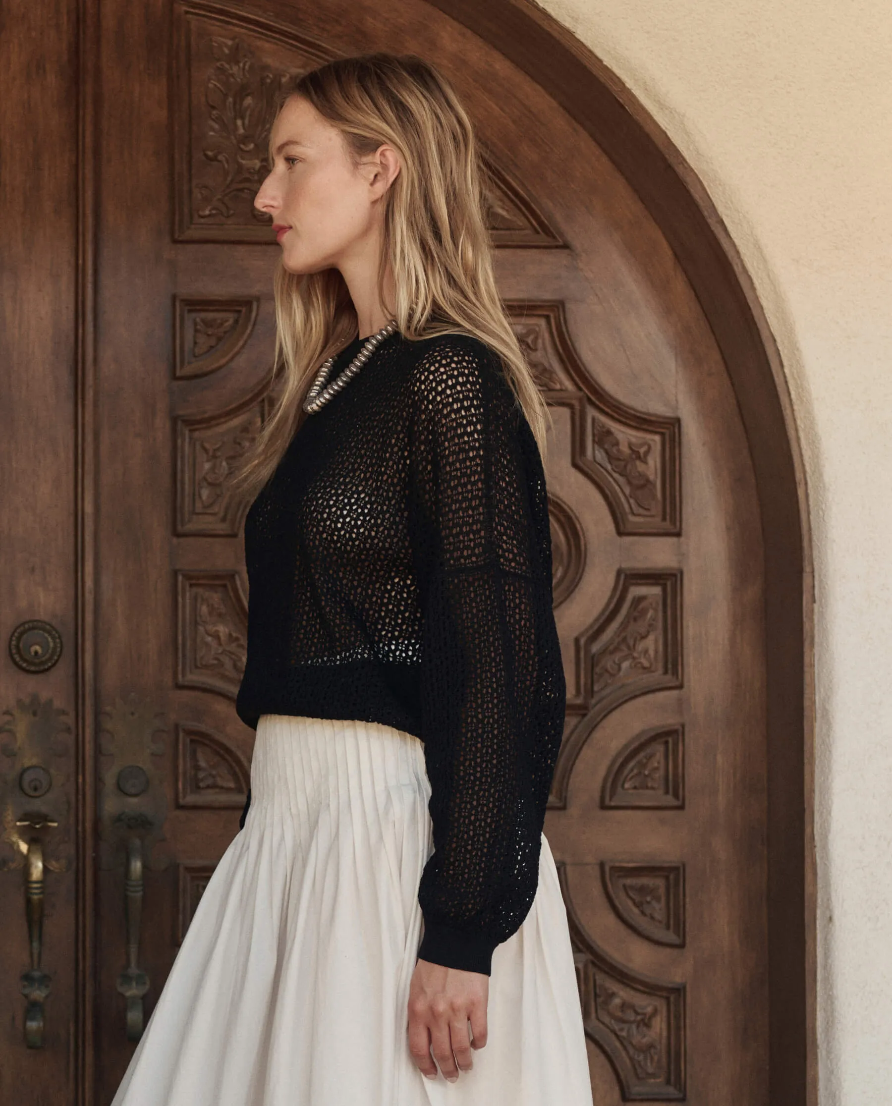 The Crochet Pullover. -- Black sold by THE GREAT. product image thumbnail 4