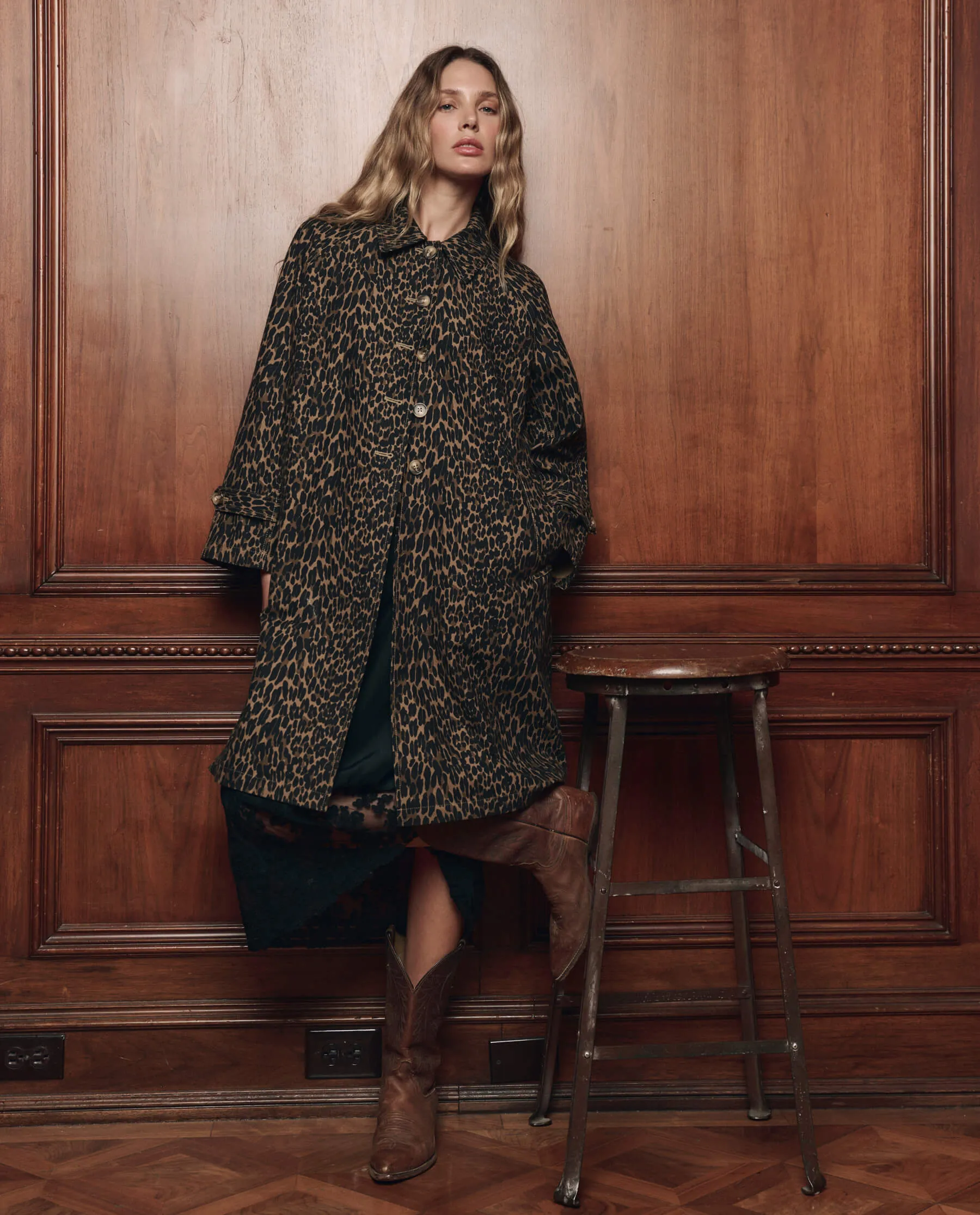 The Trench Coat. -- Dark Leopard sold by THE GREAT. product image thumbnail 2