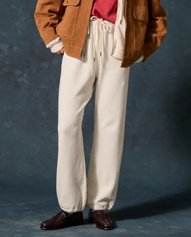 The Fleece Sport Sweatpant. -- Washed White made by THE GREAT.