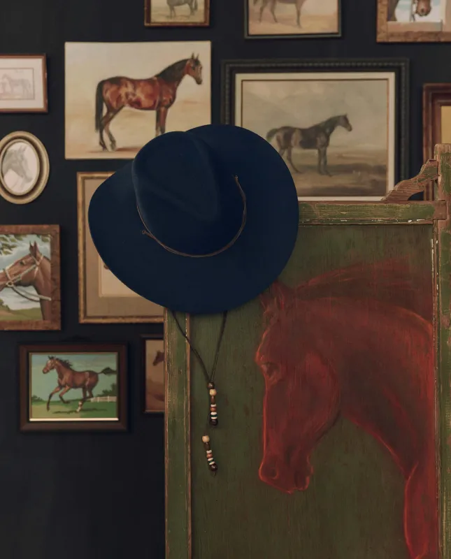 Stetson & THE GREAT. The Ridge Hat. -- Navy made by THE GREAT.