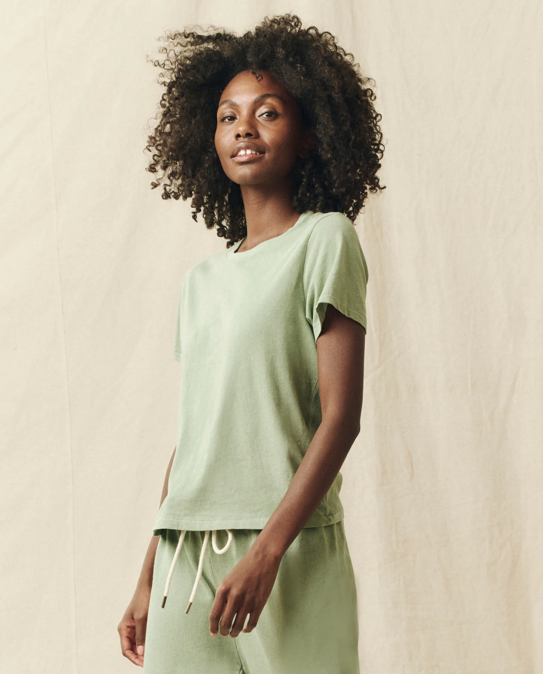 The Little Tee. Solid -- Pistachio sold by THE GREAT. product image thumbnail 4