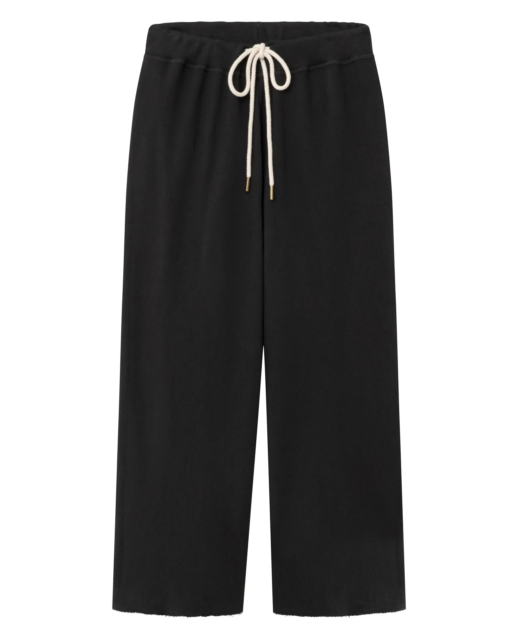 The Wide Leg Cropped Sweatpant. -- Almost Black sold by THE GREAT. product image thumbnail 5