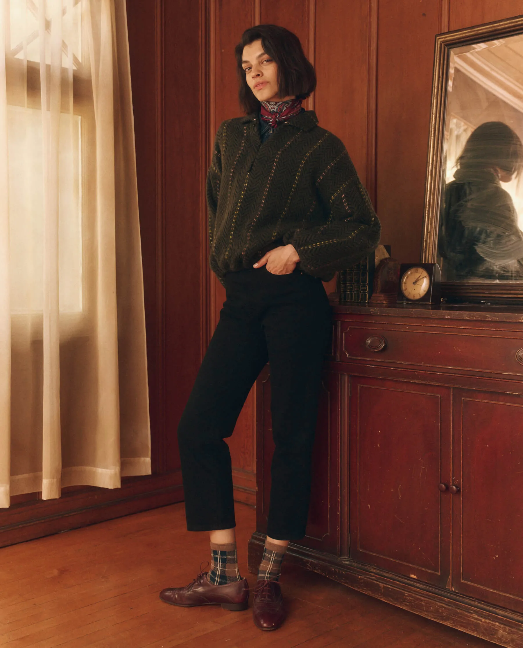 The Outlander Pullover. -- Moss Creek Chevron Stripe sold by THE GREAT. product image thumbnail 5