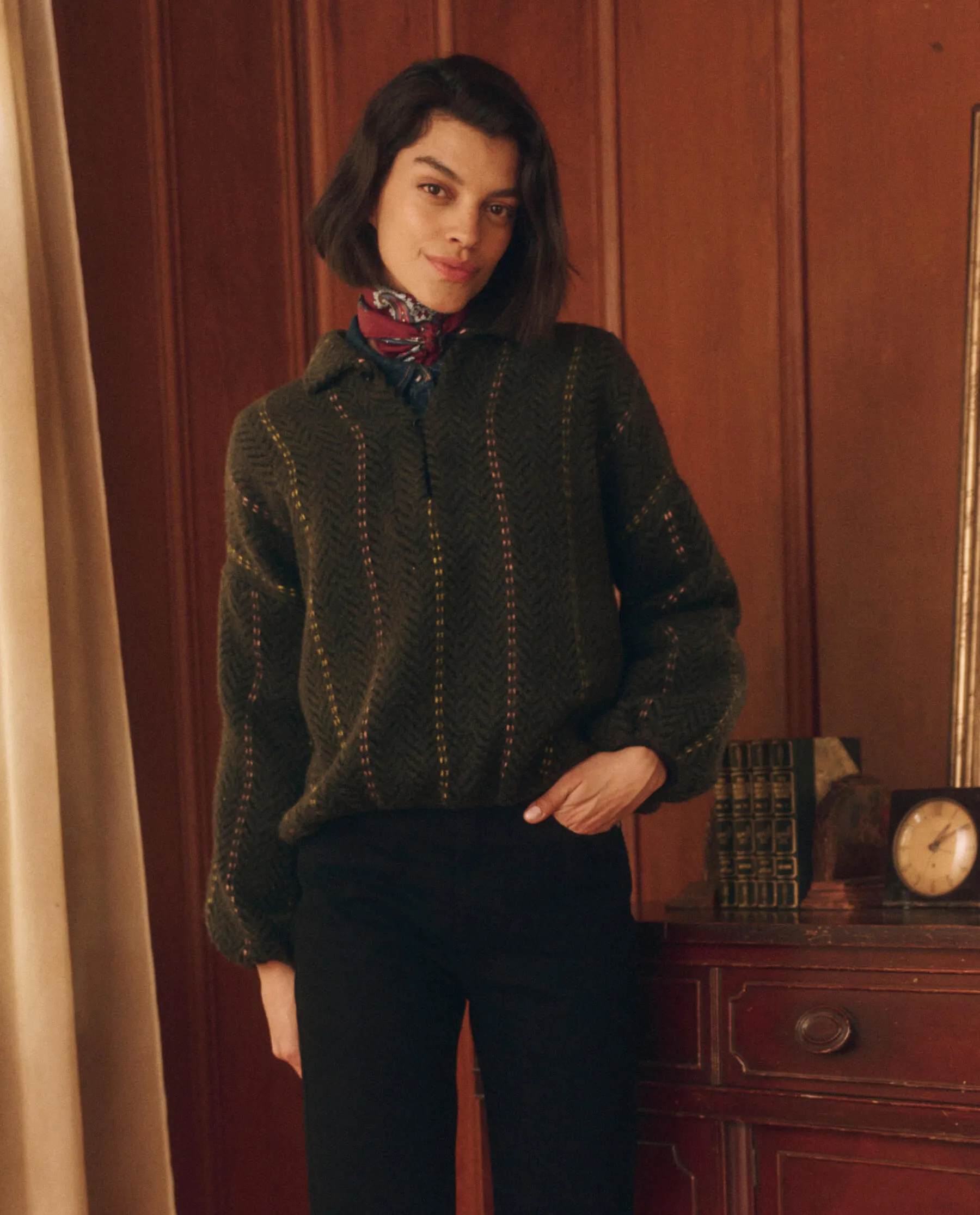 The Outlander Pullover. -- Moss Creek Chevron Stripe sold by THE GREAT. product image thumbnail 4