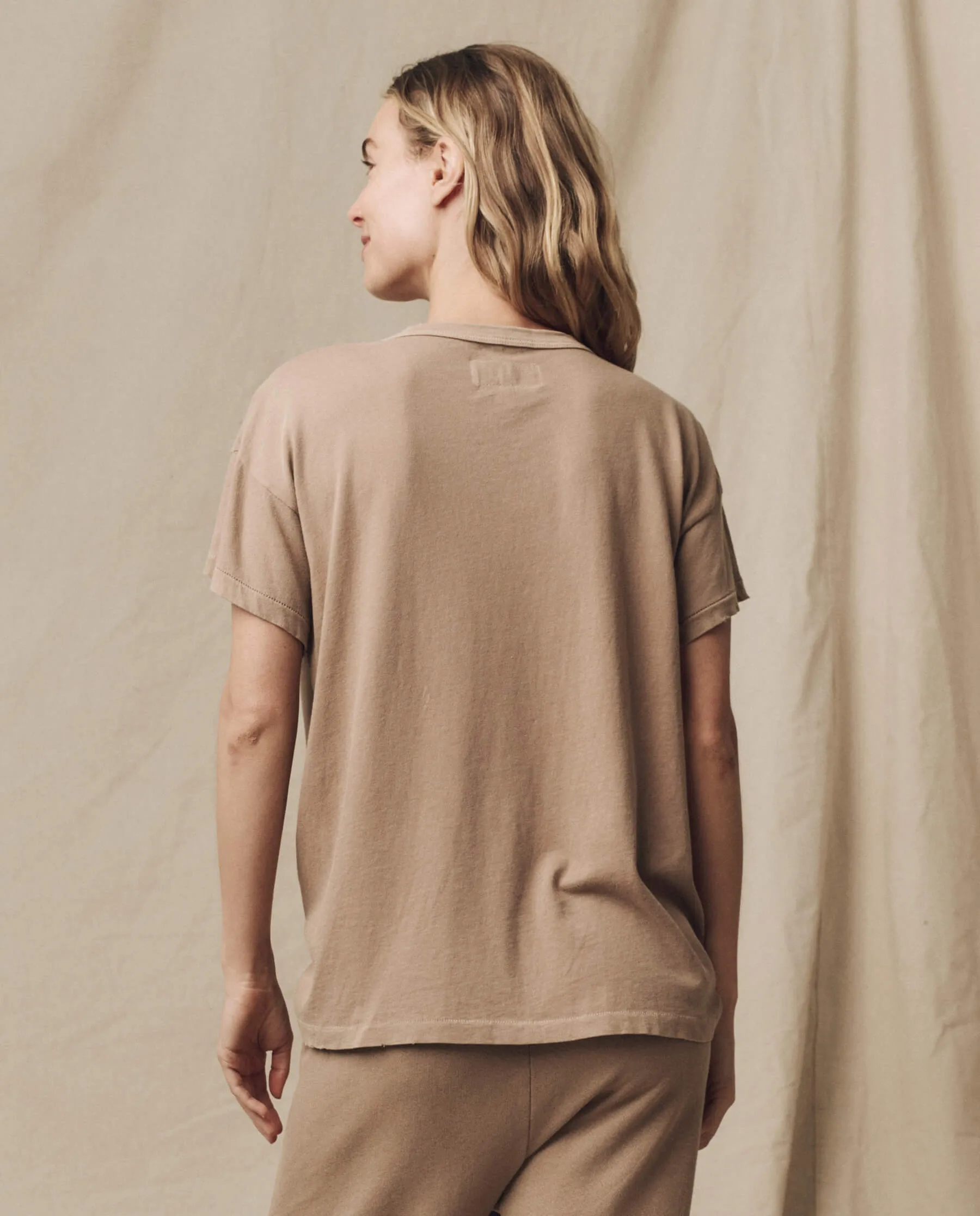 The Boxy Crew. Solid -- Khaki sold by THE GREAT. product image thumbnail 3