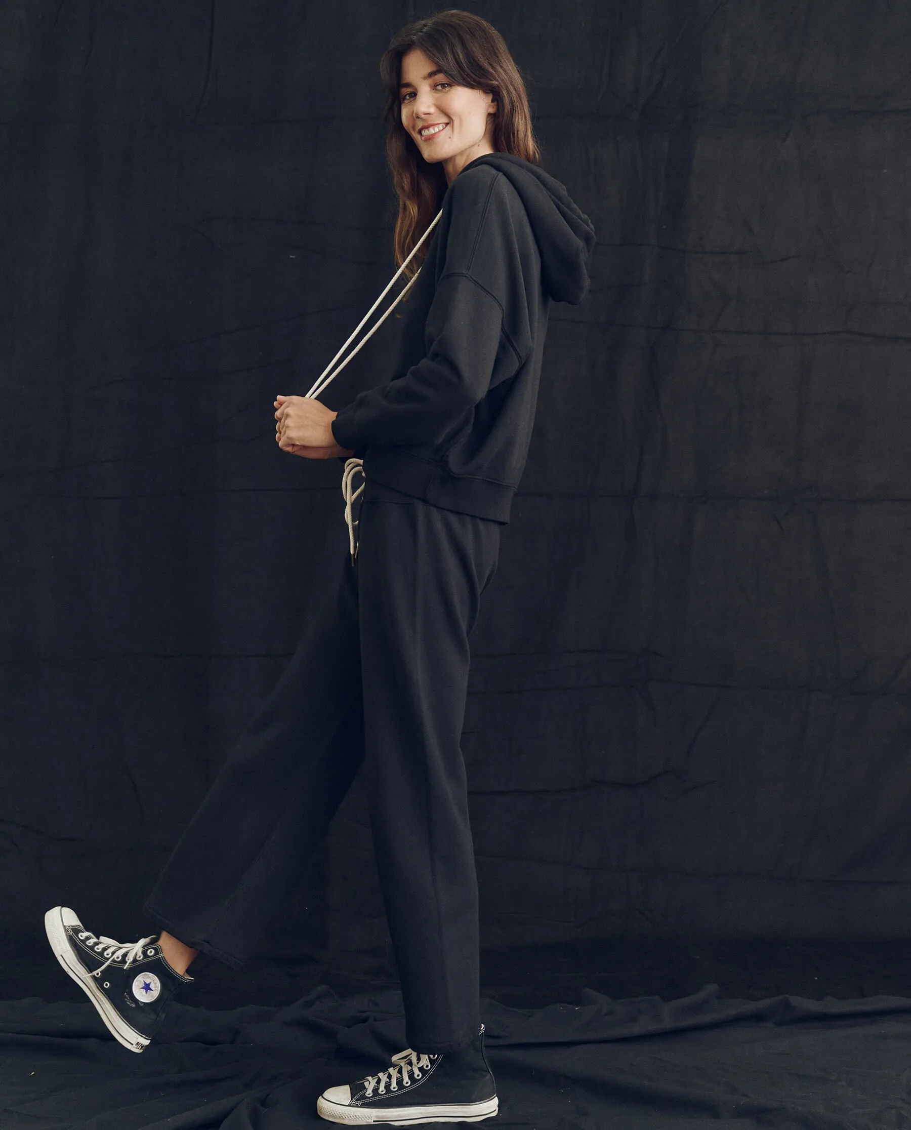 The Relay Sweatpant. Solid -- Almost Black sold by THE GREAT. product image thumbnail 5