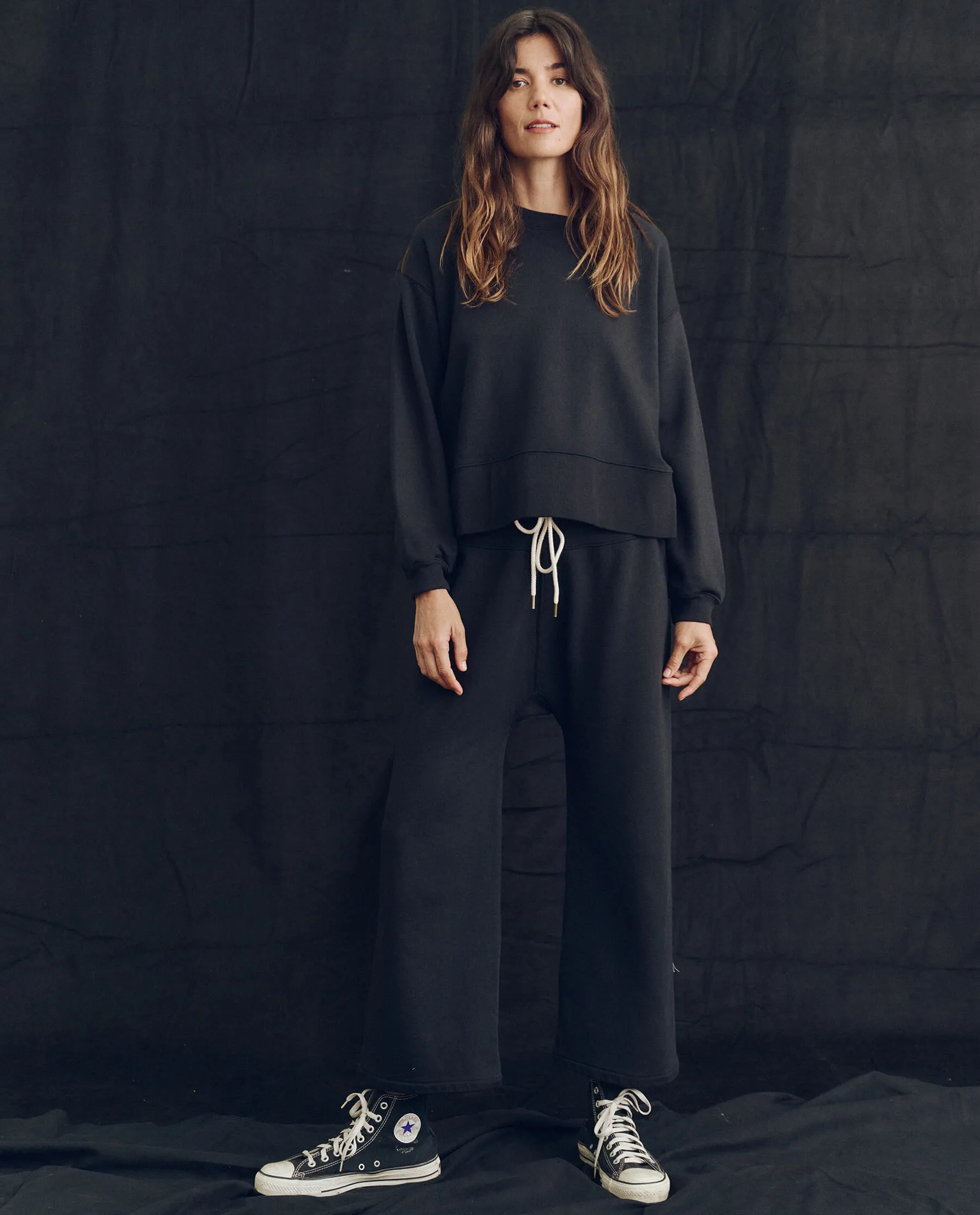 The Relay Sweatpant. Solid -- Almost Black sold by THE GREAT. product image thumbnail 3
