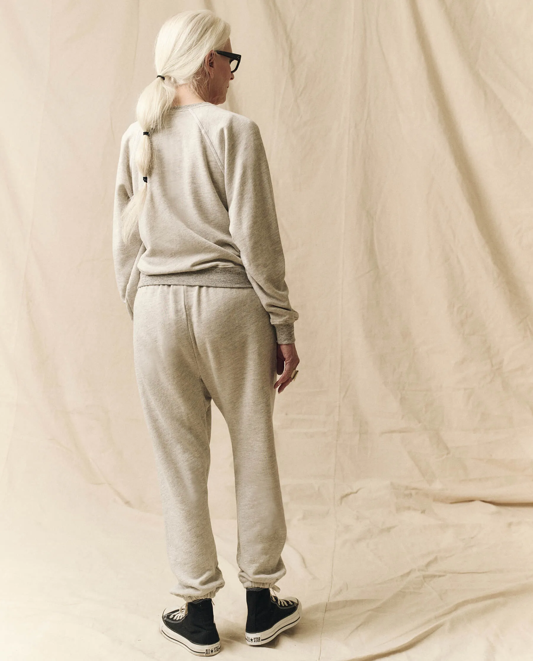 The Stadium Sweatpant. Solid -- Soft Heather Grey sold by THE GREAT. product image thumbnail 3