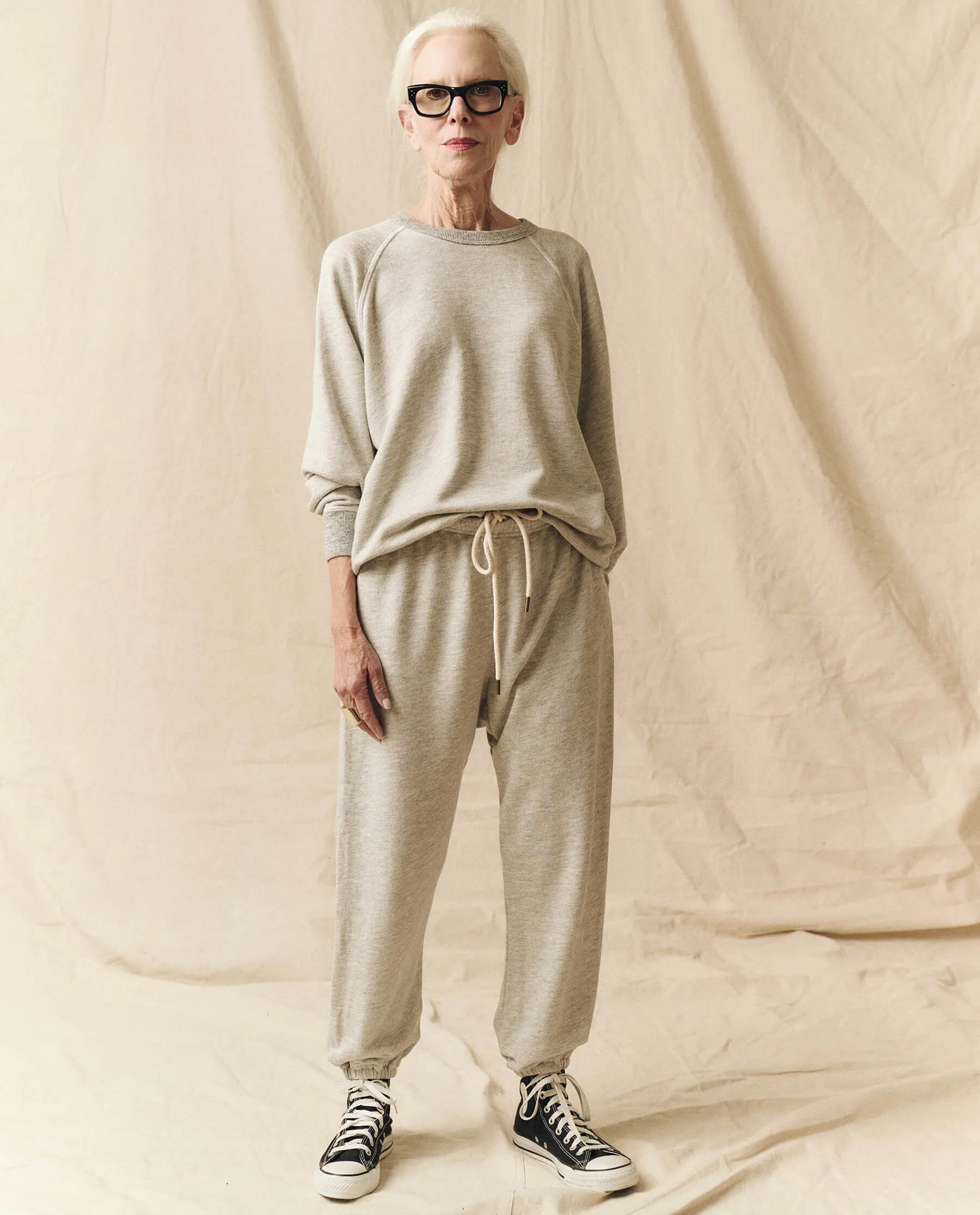 The Stadium Sweatpant. Solid -- Soft Heather Grey sold by THE GREAT. product image thumbnail 2