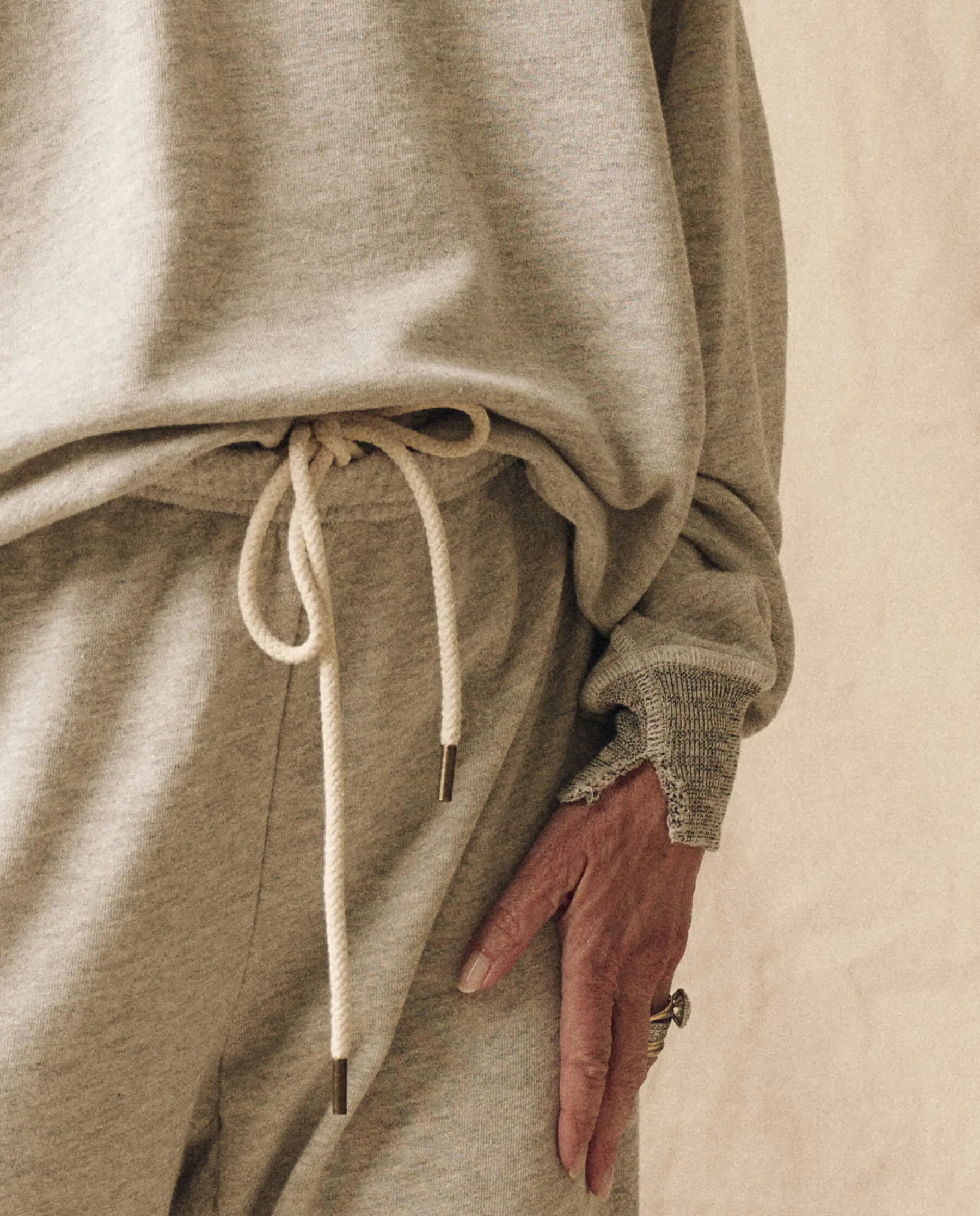 The Stadium Sweatpant. Solid -- Soft Heather Grey sold by THE GREAT. product image thumbnail 4