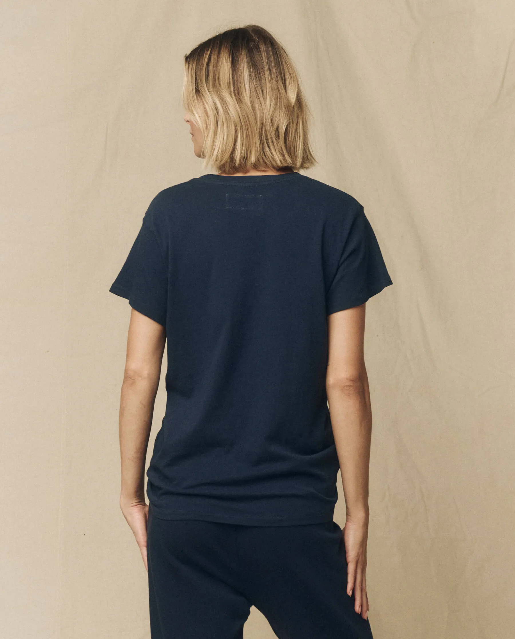 The Slim Tee. Solid -- True Navy sold by THE GREAT. product image thumbnail 2