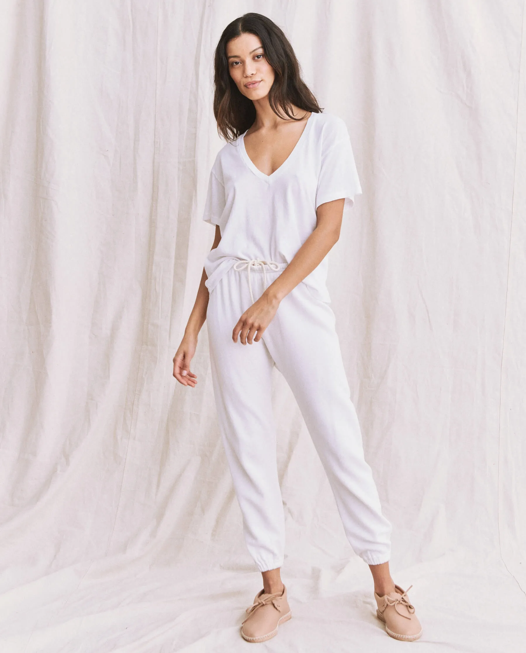 The V-Neck Tee. -- True White sold by THE GREAT. product image thumbnail 4