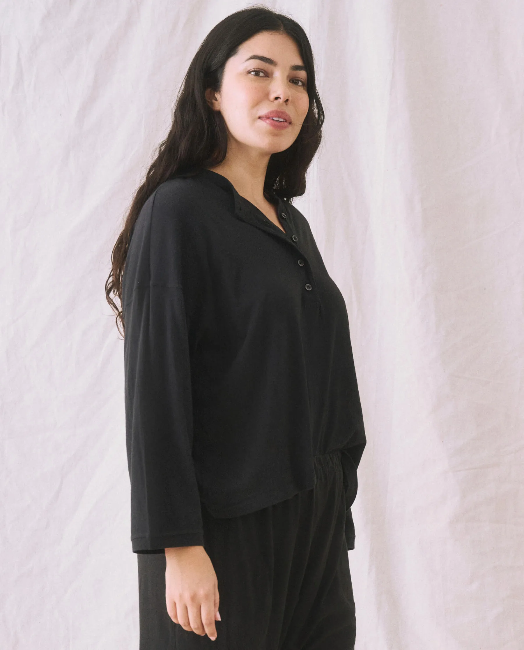 The Shrunken Henley. -- Almost Black sold by THE GREAT. product image thumbnail 5