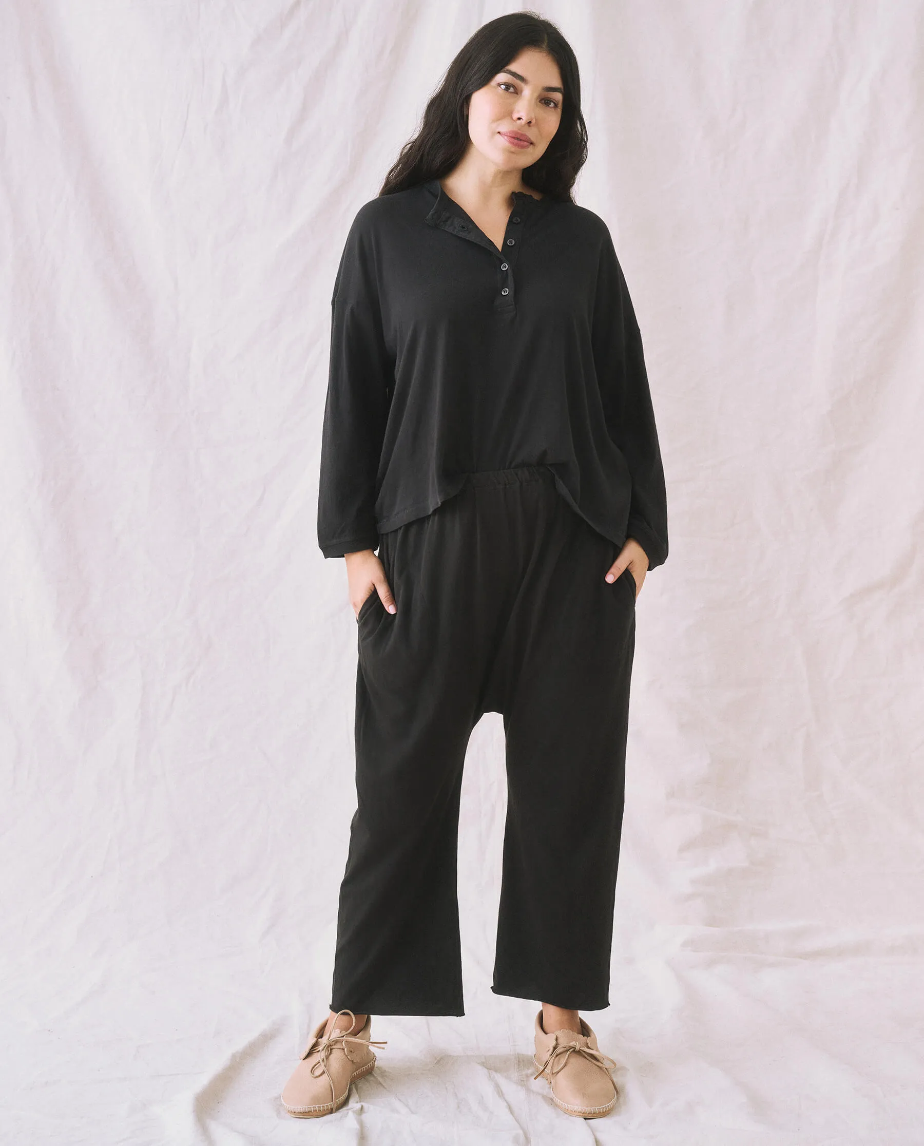 The Shrunken Henley. -- Almost Black sold by THE GREAT. product image thumbnail 4