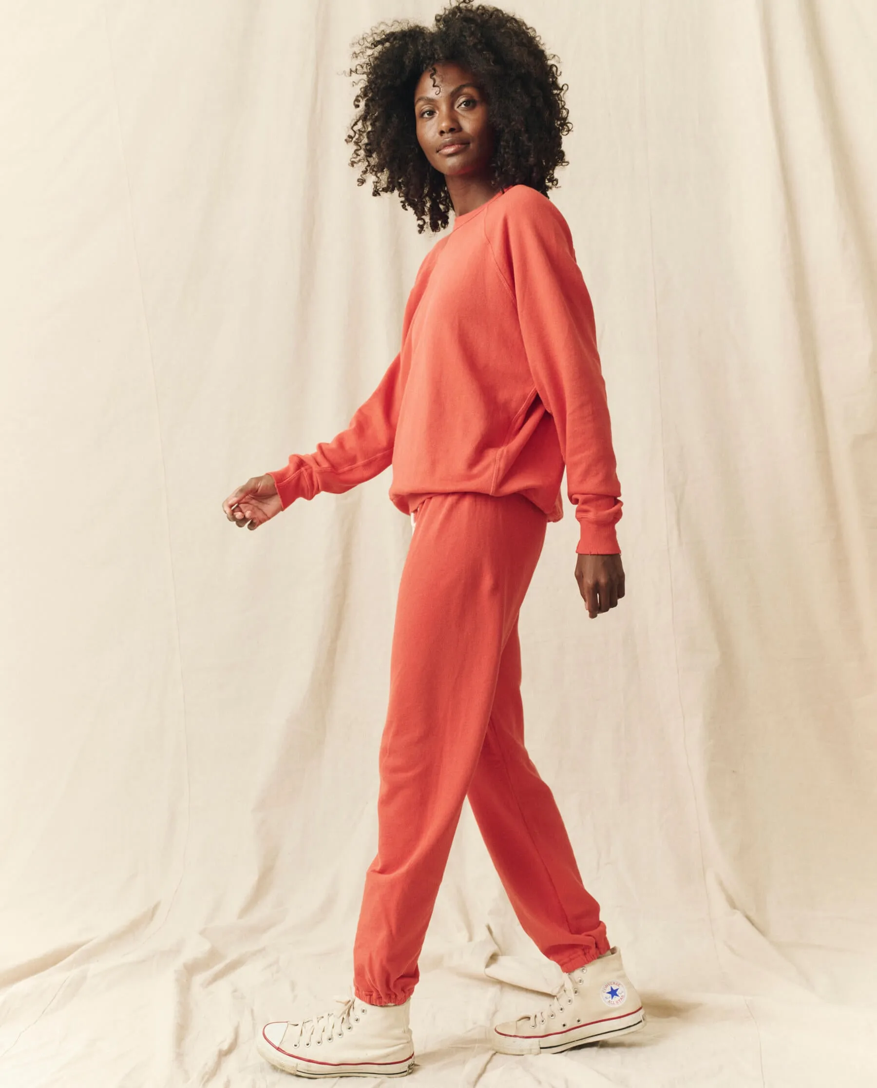 The Stadium Sweatpant. Solid -- Heirloom Tomato sold by THE GREAT. product image thumbnail 3