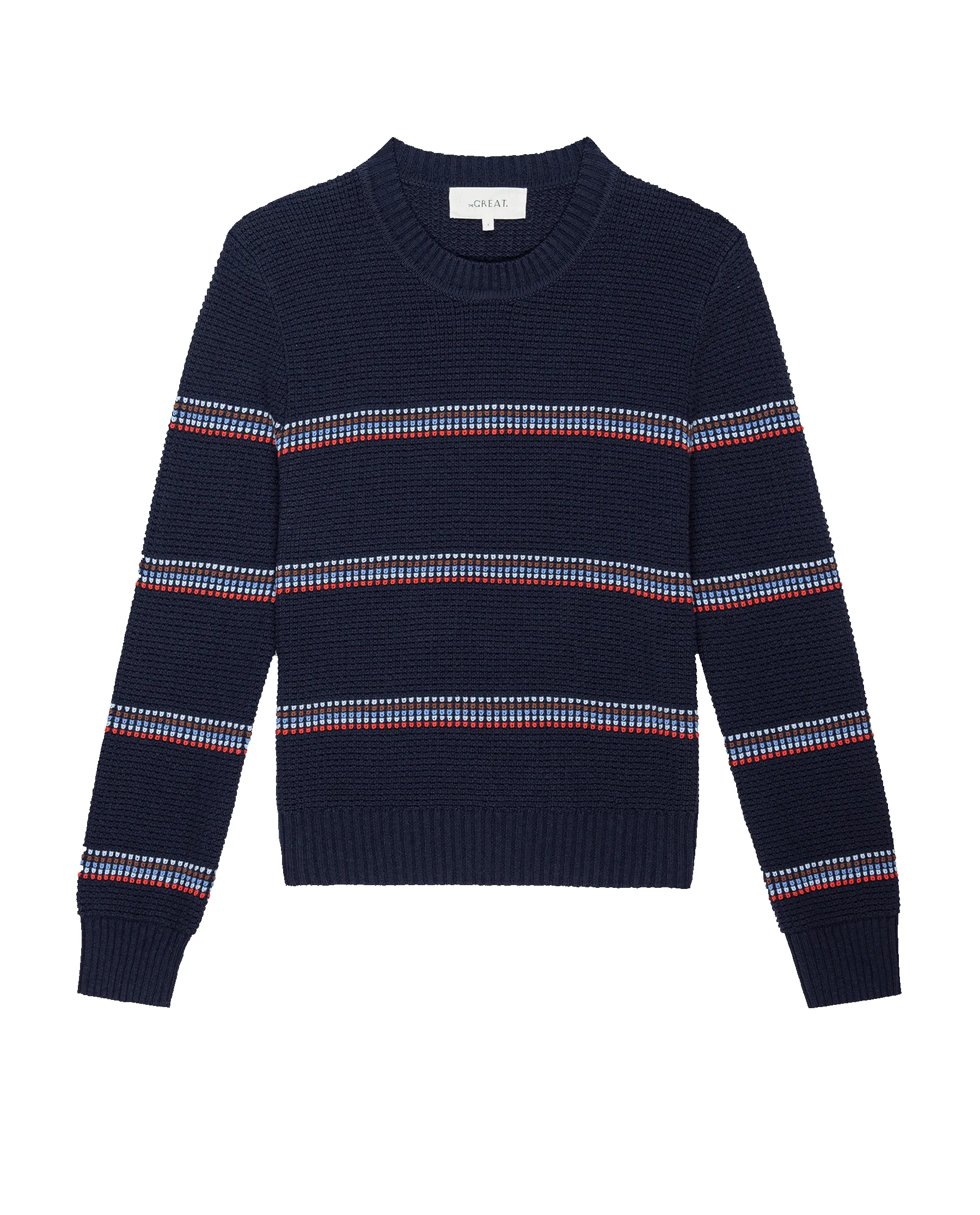 The Shrunken Pullover. -- Navy Ribbon Stripe sold by THE GREAT. product image thumbnail 5