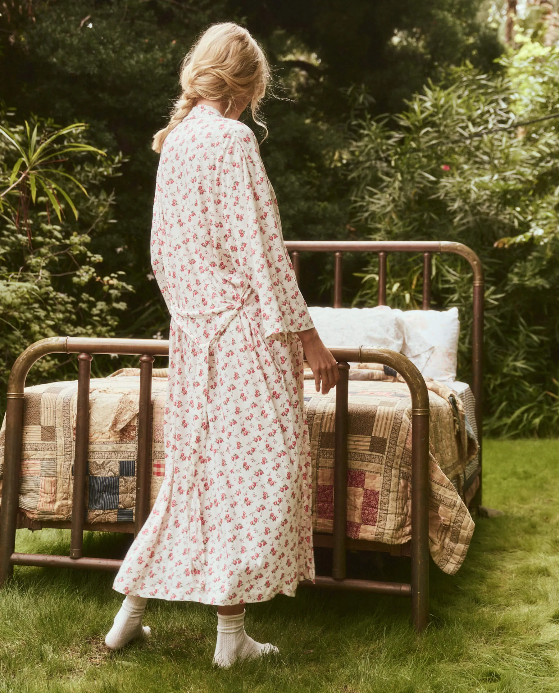 The Jersey Sleep Robe. -- Teatime Rose Print sold by THE GREAT. product image thumbnail 3
