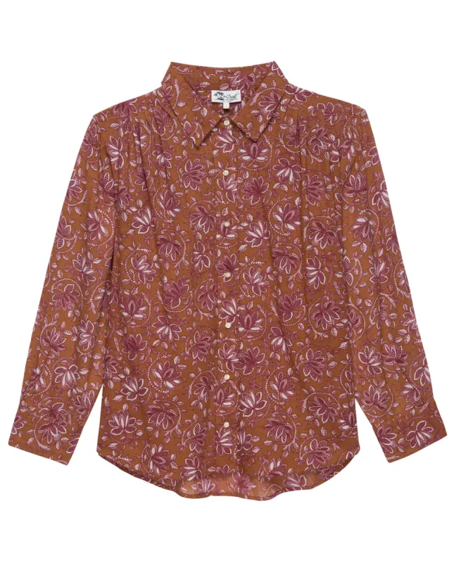 The Cove Shirt. -- Golden Sand Oasis Floral sold by THE GREAT.
