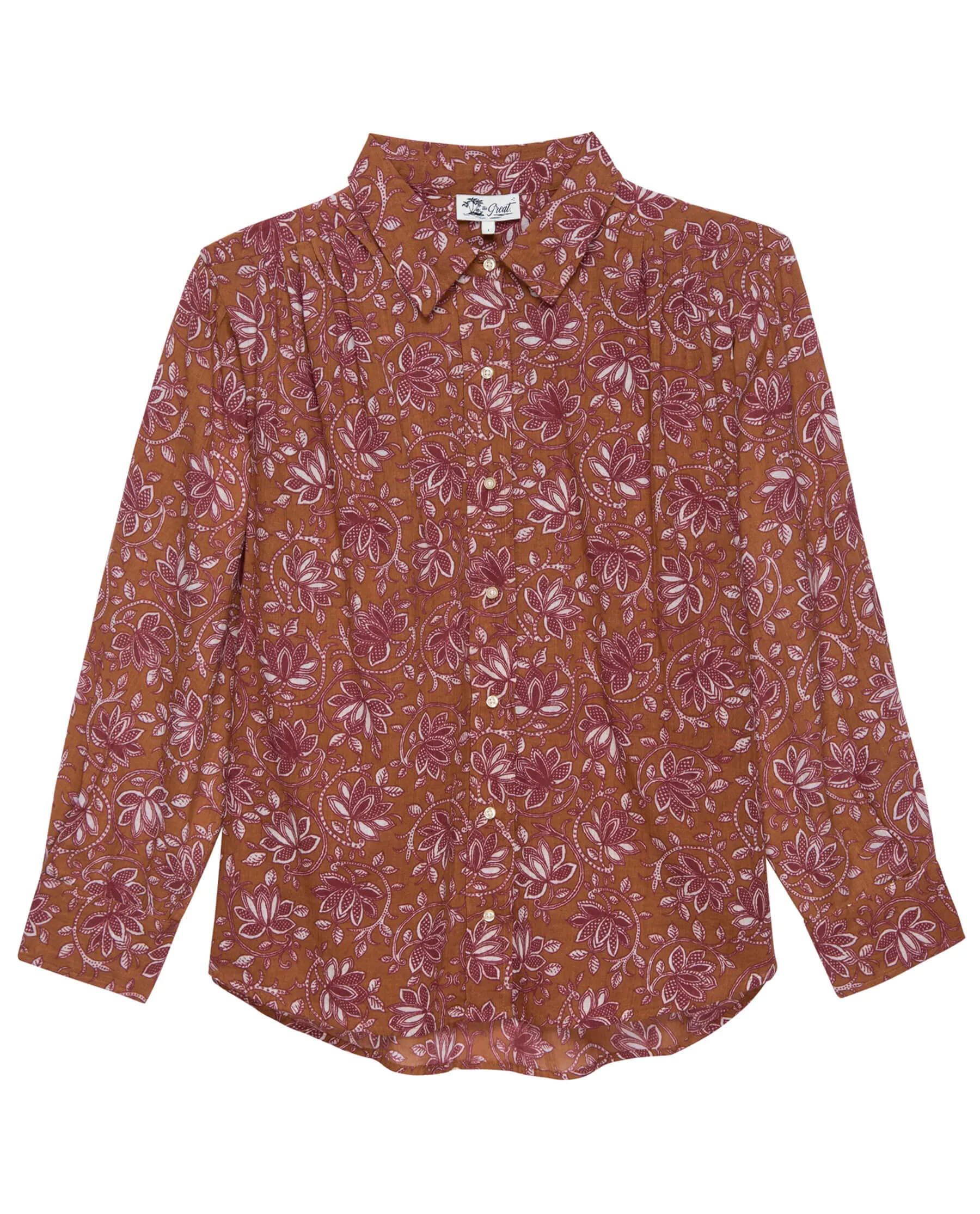 The Cove Shirt. -- Golden Sand Oasis Floral sold by THE GREAT.