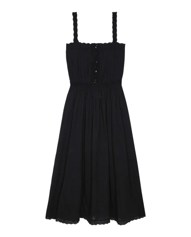 The Cachet Dress. -- Black sold by THE GREAT.