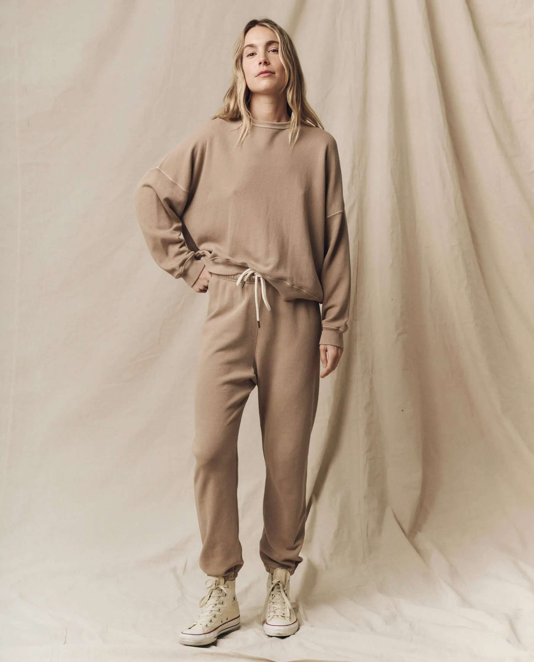 The Teammate Sweatshirt. Solid -- Khaki sold by THE GREAT. product image thumbnail 4