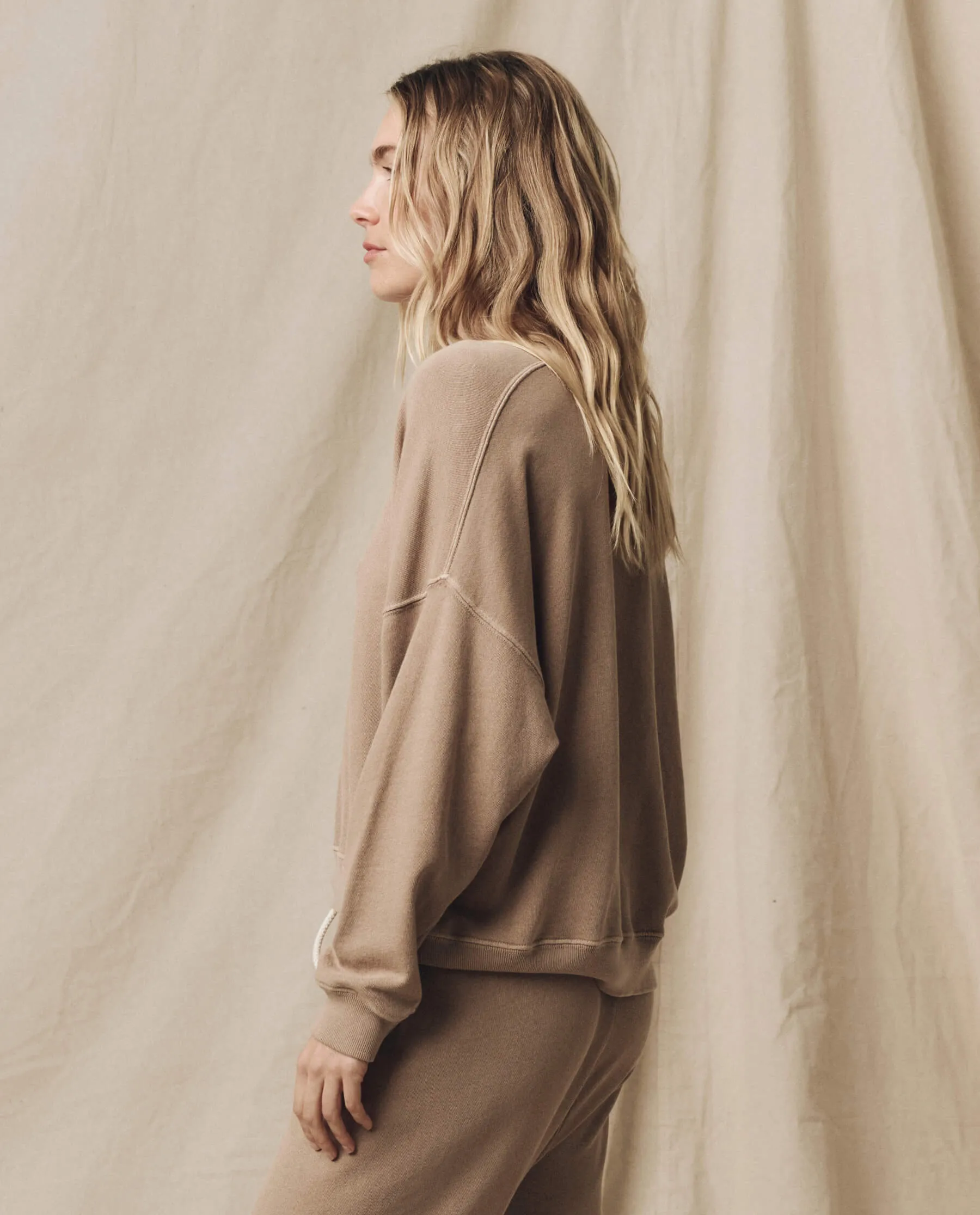 The Teammate Sweatshirt. Solid -- Khaki sold by THE GREAT. product image thumbnail 3