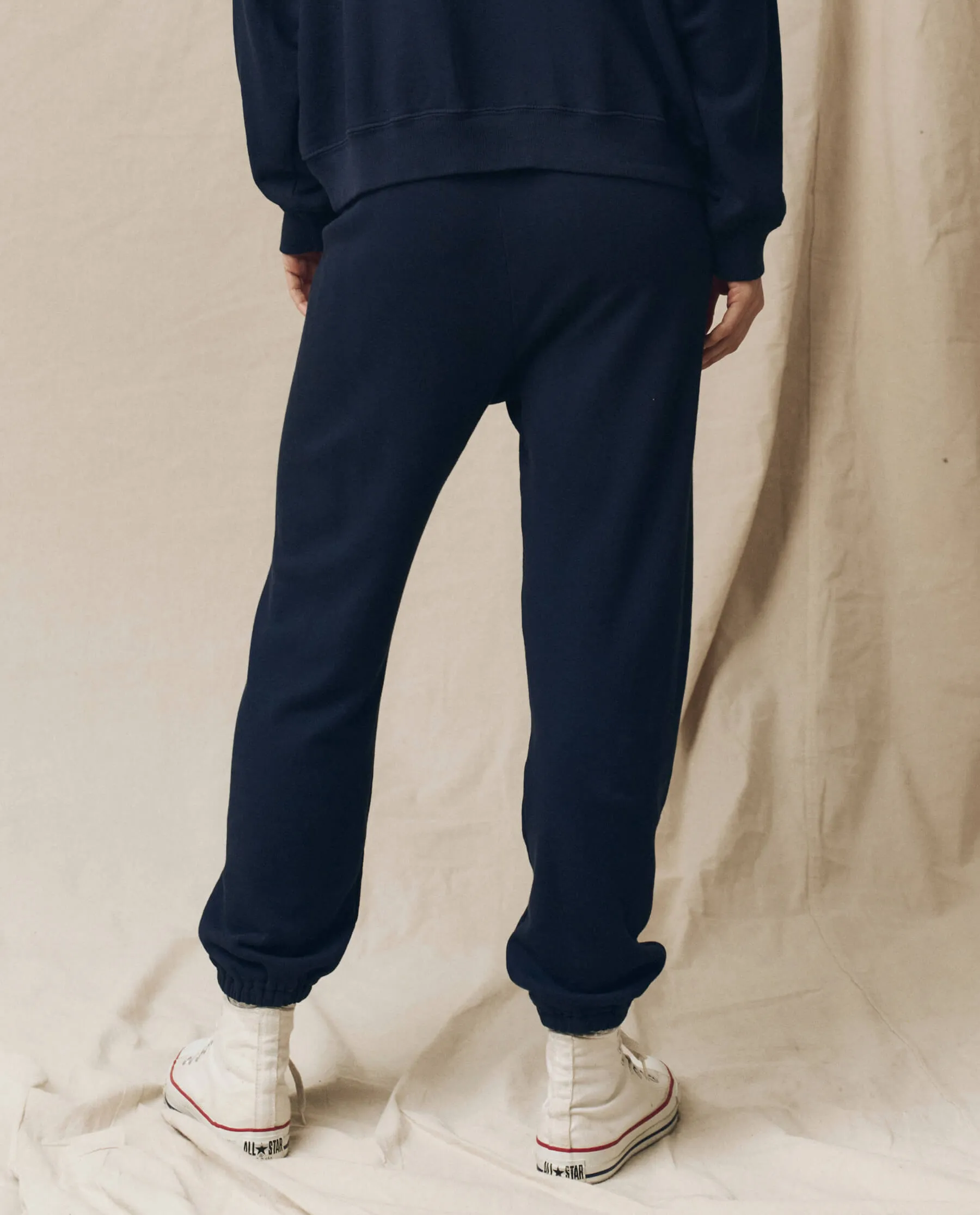 The Stadium Sweatpant. Solid -- True Navy sold by THE GREAT. product image thumbnail 2