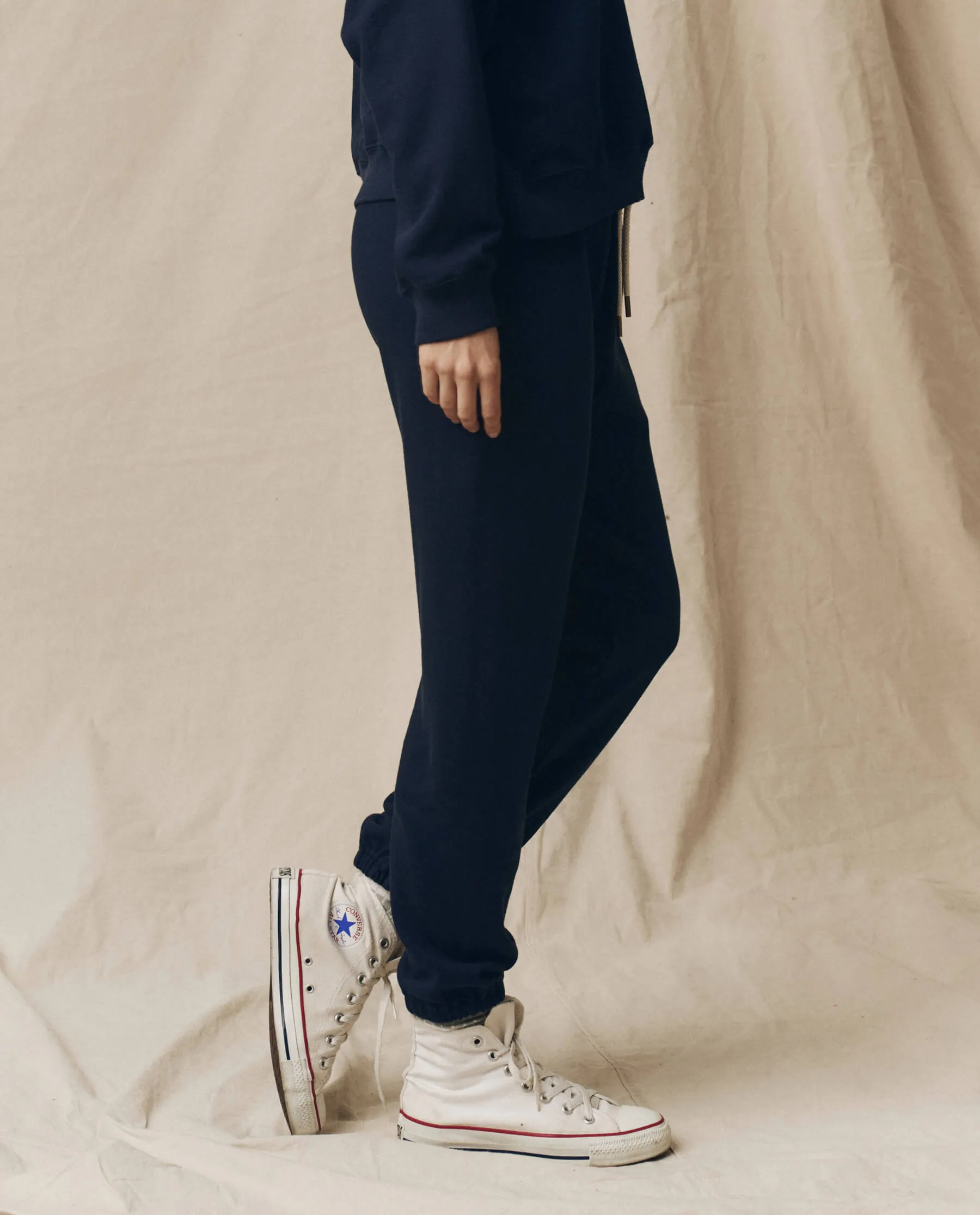 The Stadium Sweatpant. Solid -- True Navy sold by THE GREAT. product image thumbnail 3