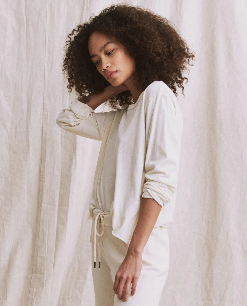 The Long Sleeve Crop Tee. -- Washed White sold by THE GREAT. product image thumbnail 4