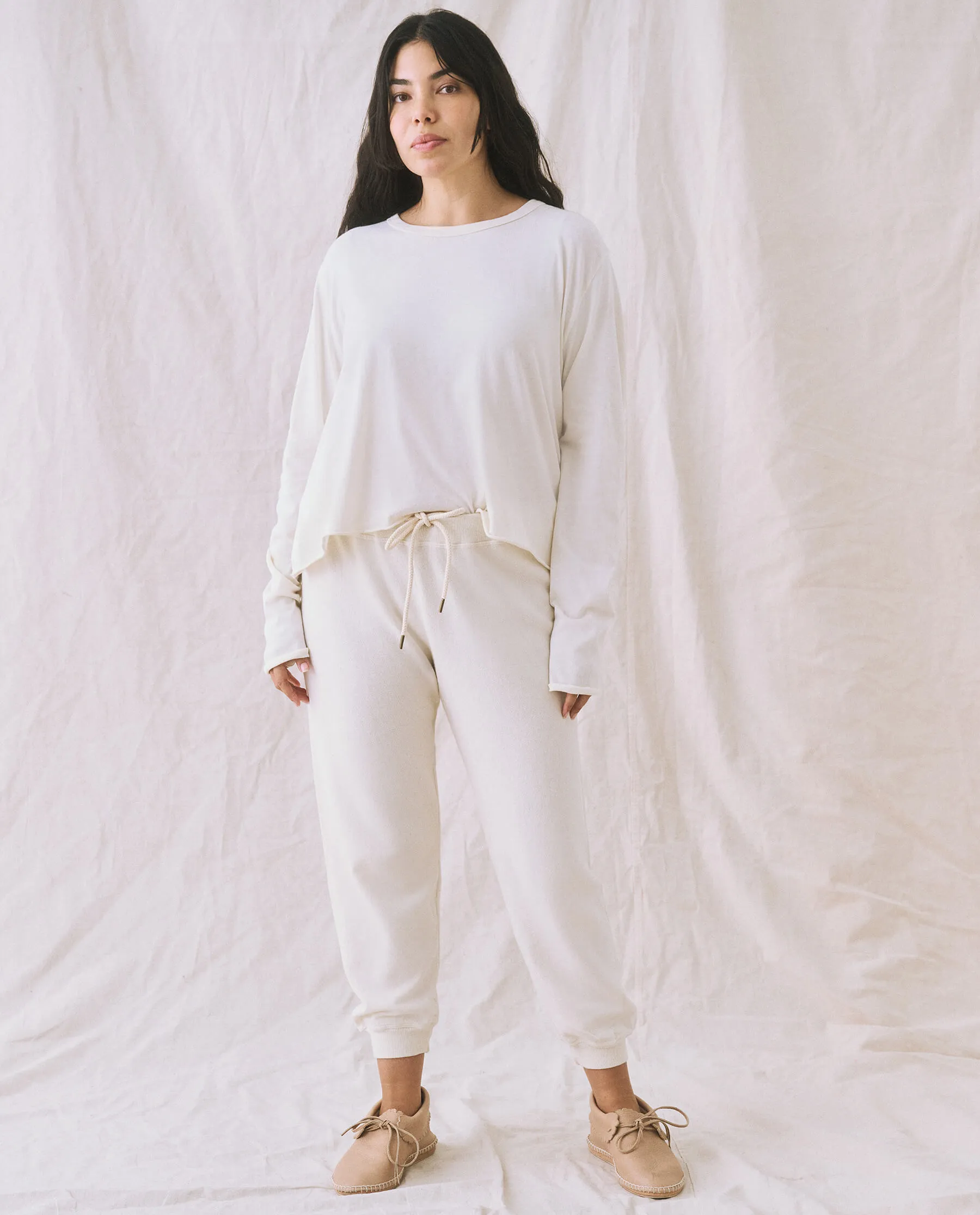 The Long Sleeve Crop Tee. -- Washed White sold by THE GREAT. product image thumbnail 2
