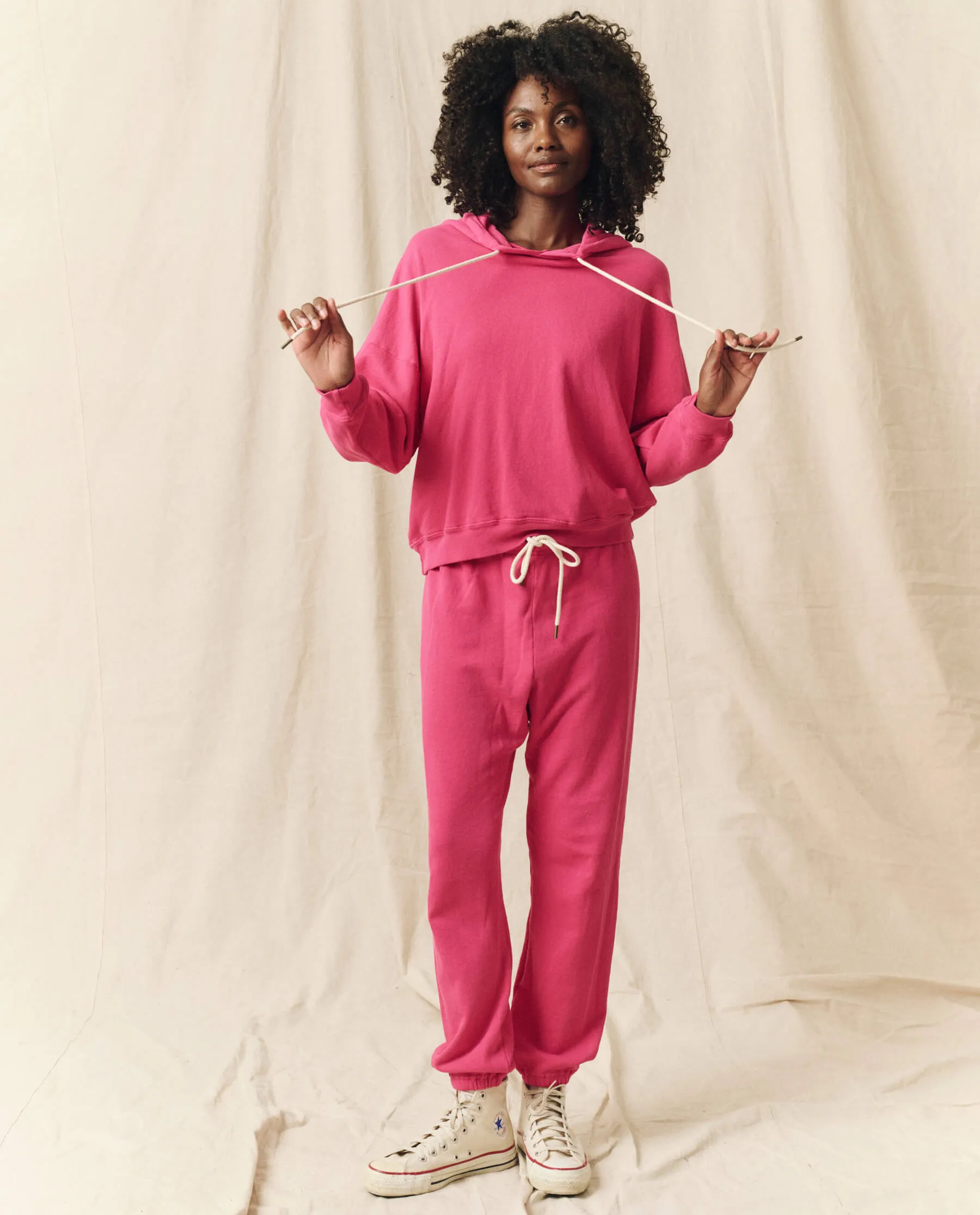 The Teammate Hoodie. Solid -- Fuchsia sold by THE GREAT. product image thumbnail 3