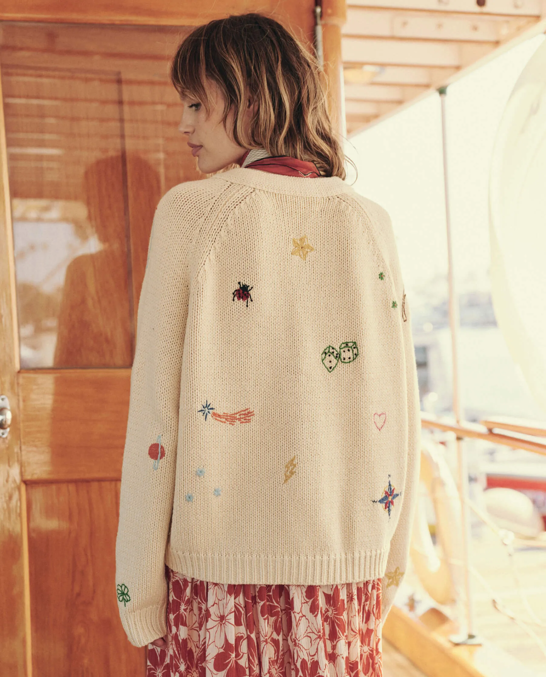 The Charm Cardigan. -- Cream sold by THE GREAT. product image thumbnail 2