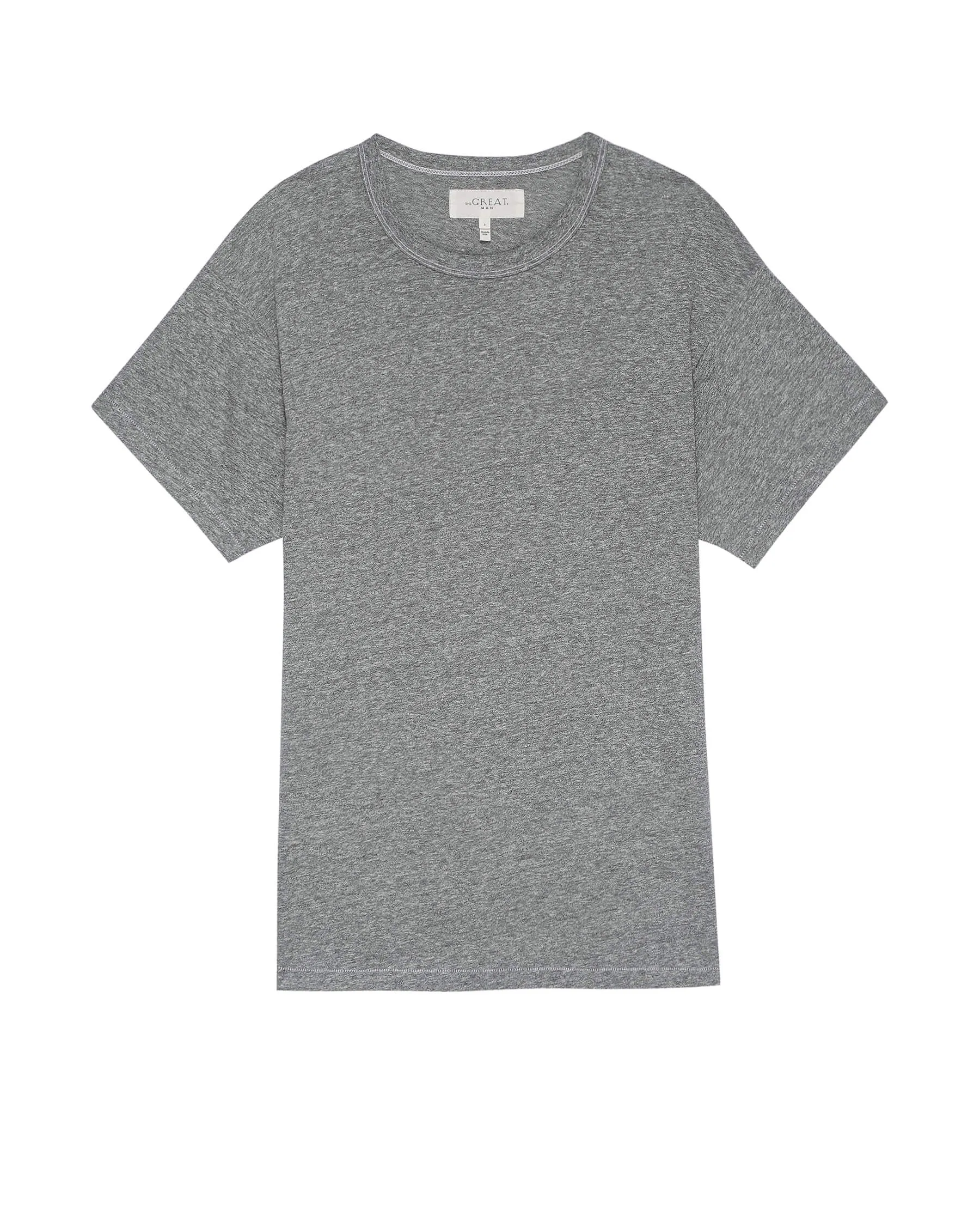 The Men's Slim Tee. -- HEATHER GREY sold by THE GREAT. product image thumbnail 5