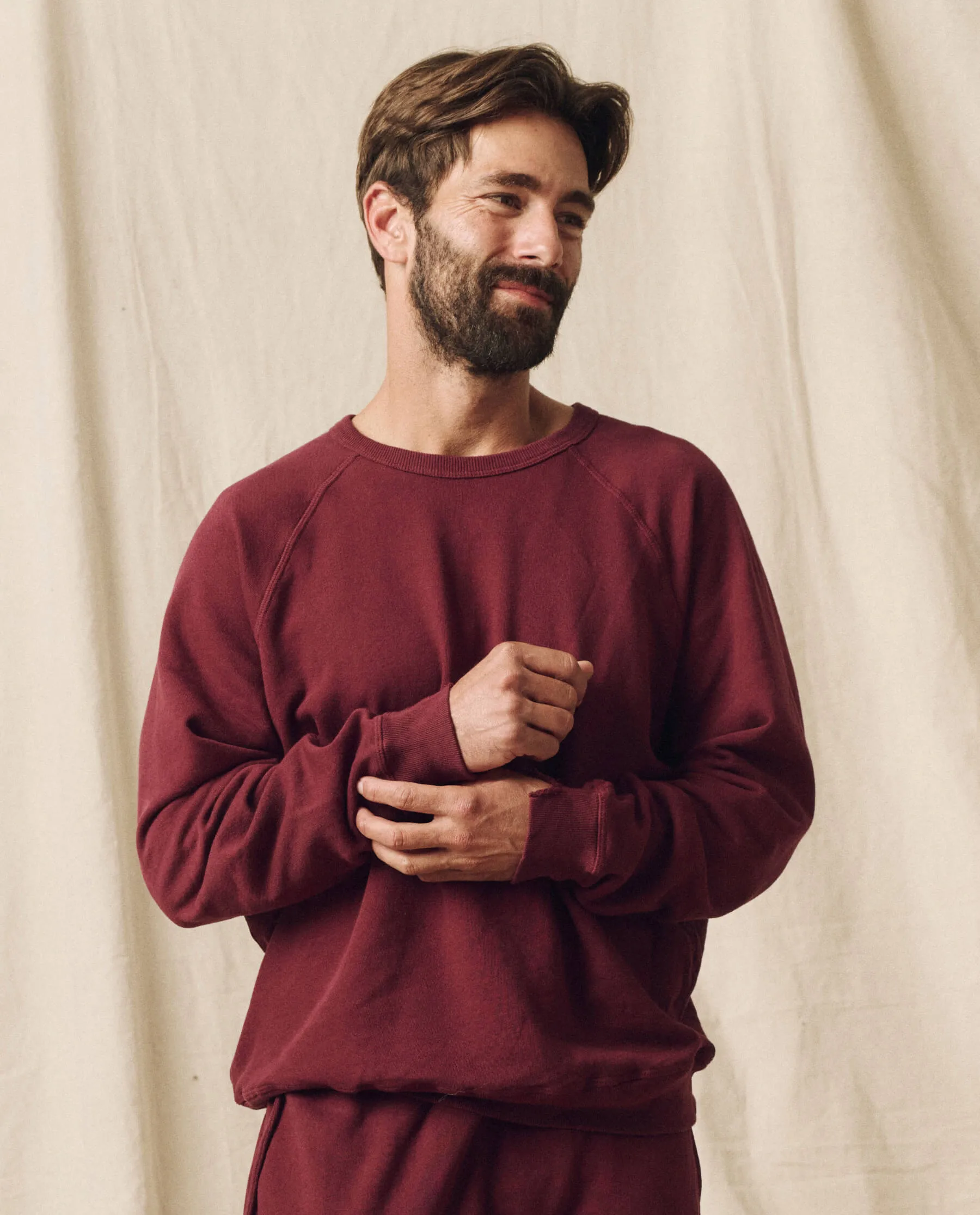 The Men's College Sweatshirt. Solid -- Mulled Wine sold by THE GREAT. product image thumbnail 3