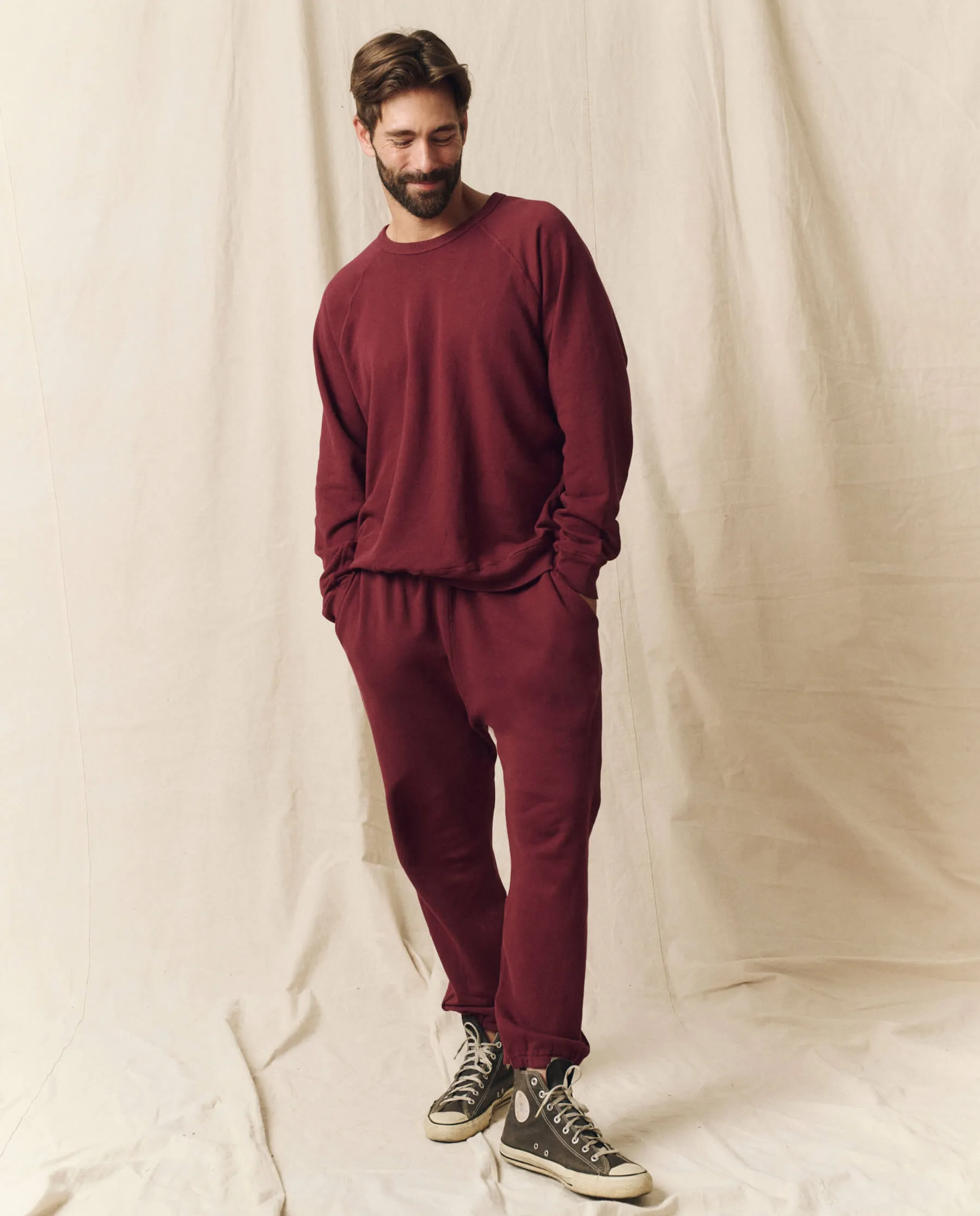 The Men's College Sweatshirt. Solid -- Mulled Wine sold by THE GREAT. product image thumbnail 5