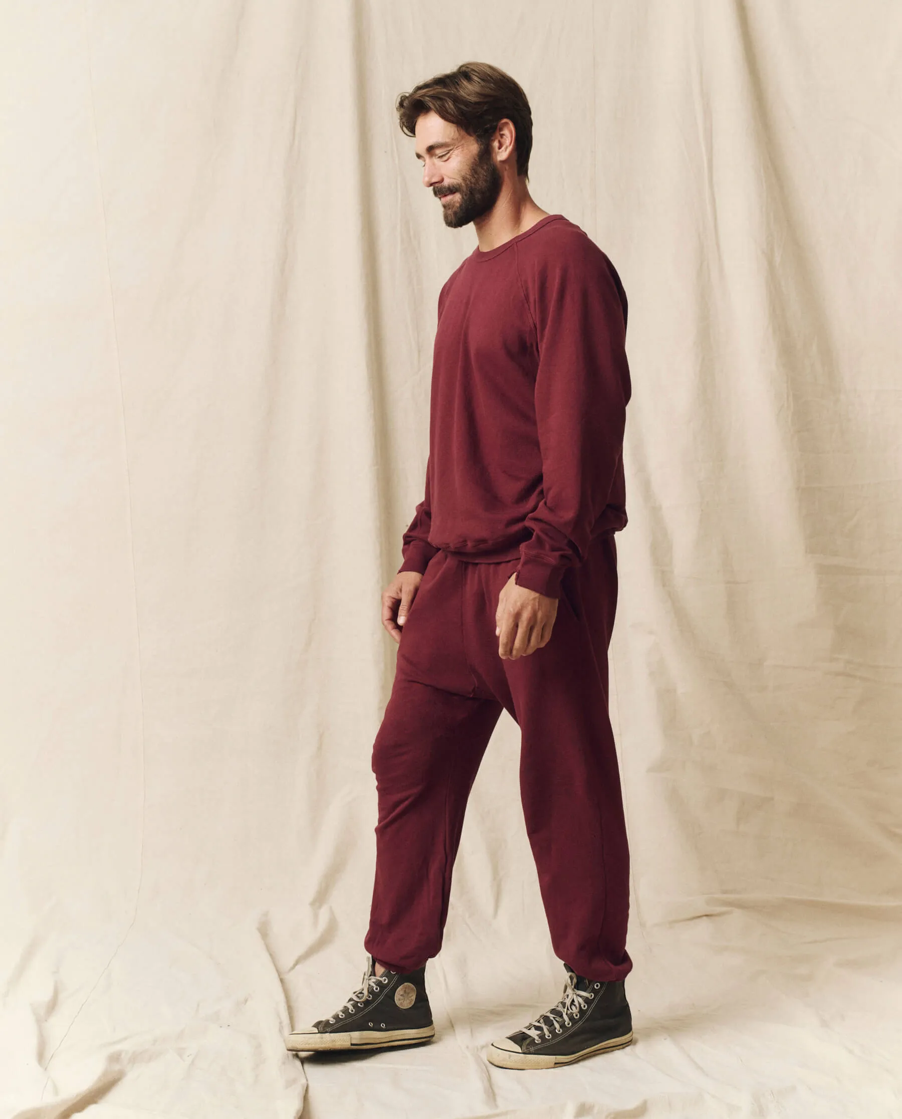 The Men's College Sweatshirt. Solid -- Mulled Wine sold by THE GREAT. product image thumbnail 2