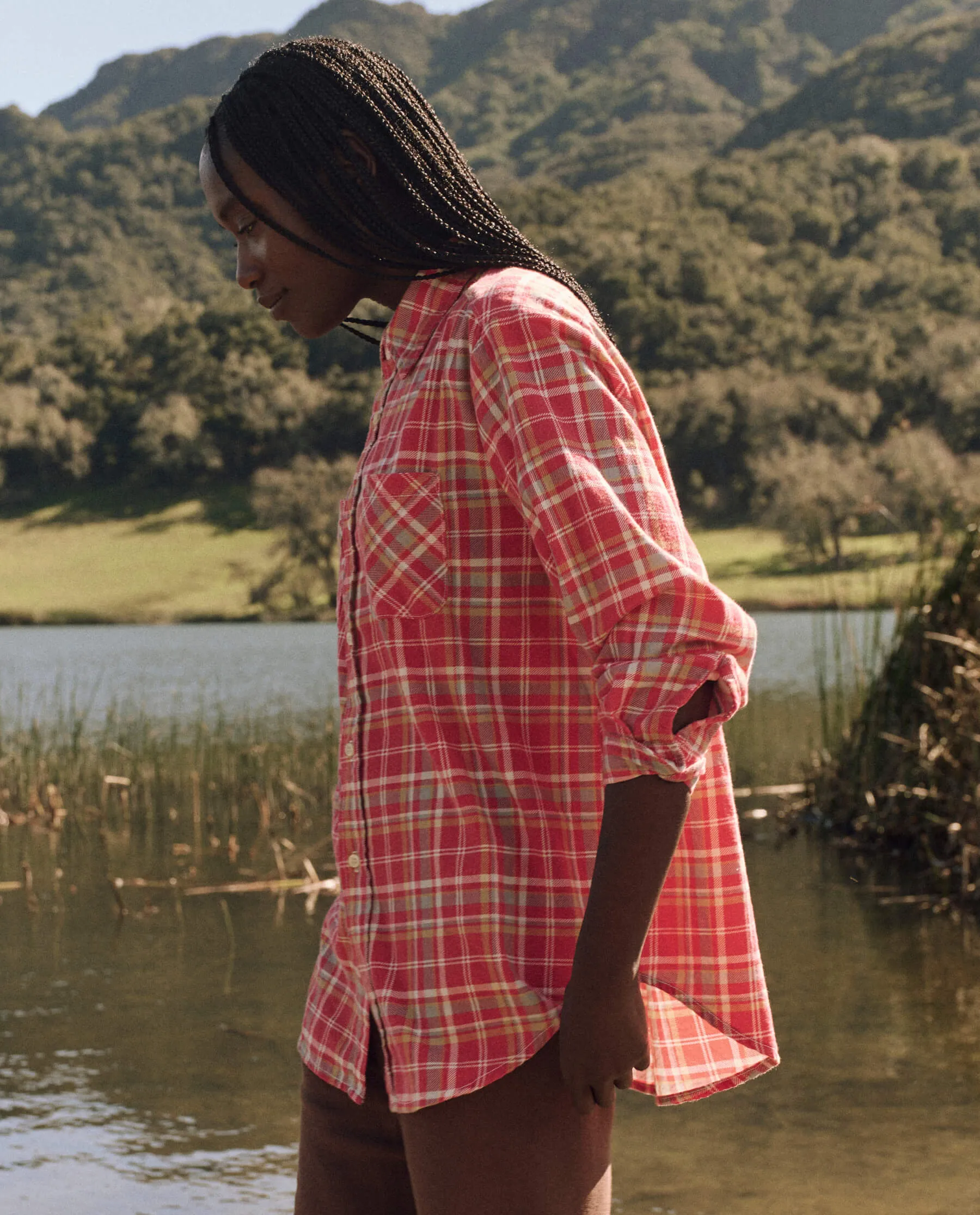 The Wrangler Top. -- Yellowstone Plaid sold by THE GREAT. product image thumbnail 3