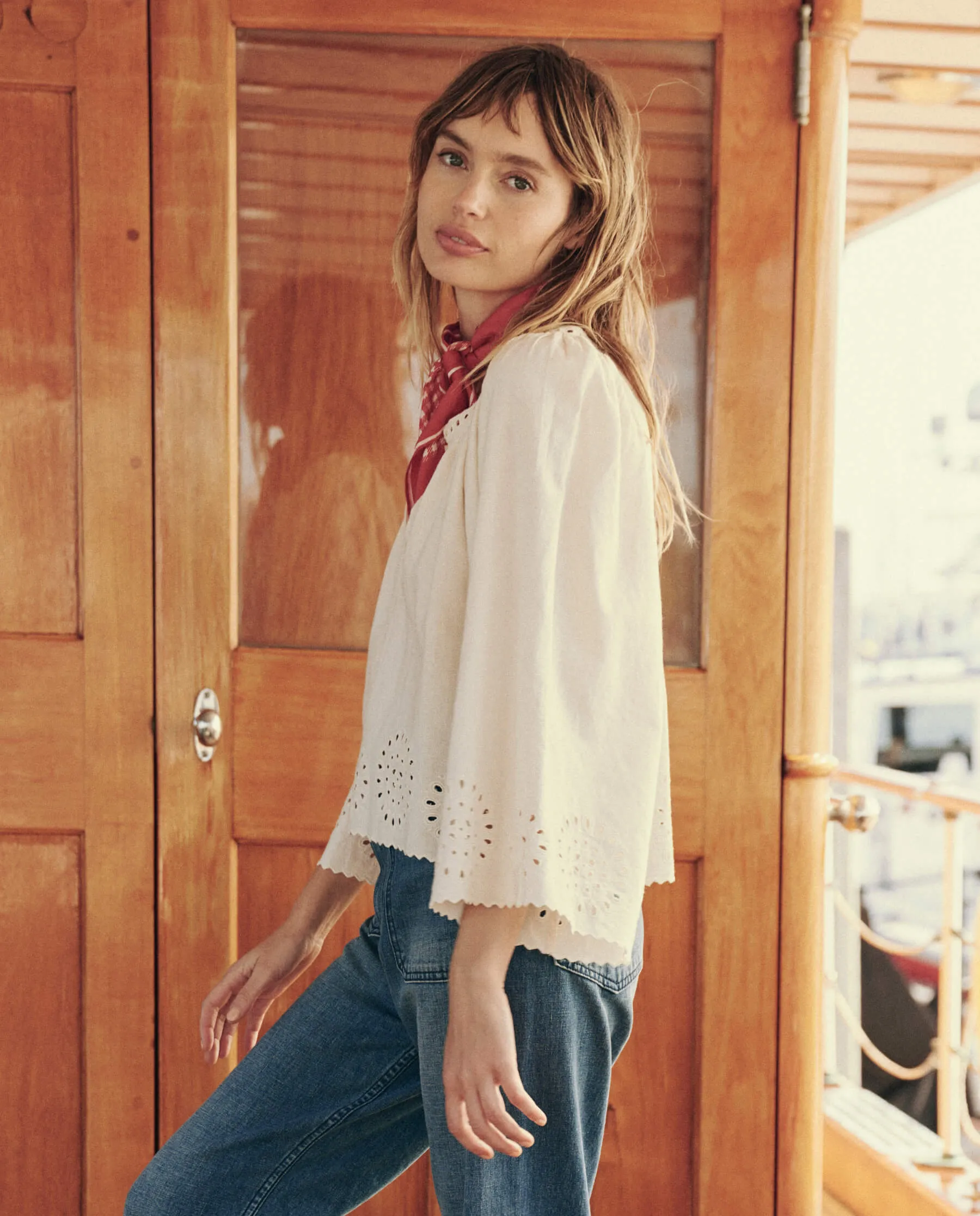 The Bellflower Top. -- Cream sold by THE GREAT. product image thumbnail 4