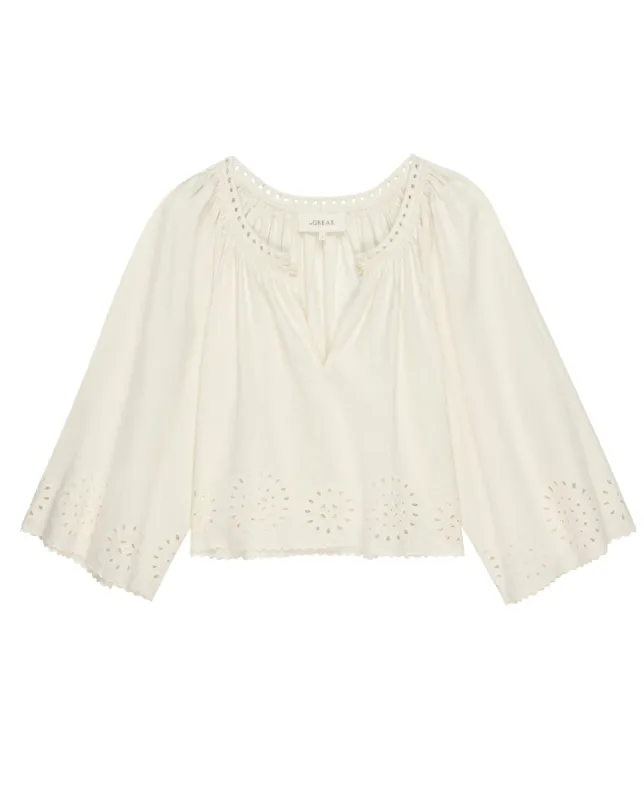 The Bellflower Top. -- Cream sold by THE GREAT.